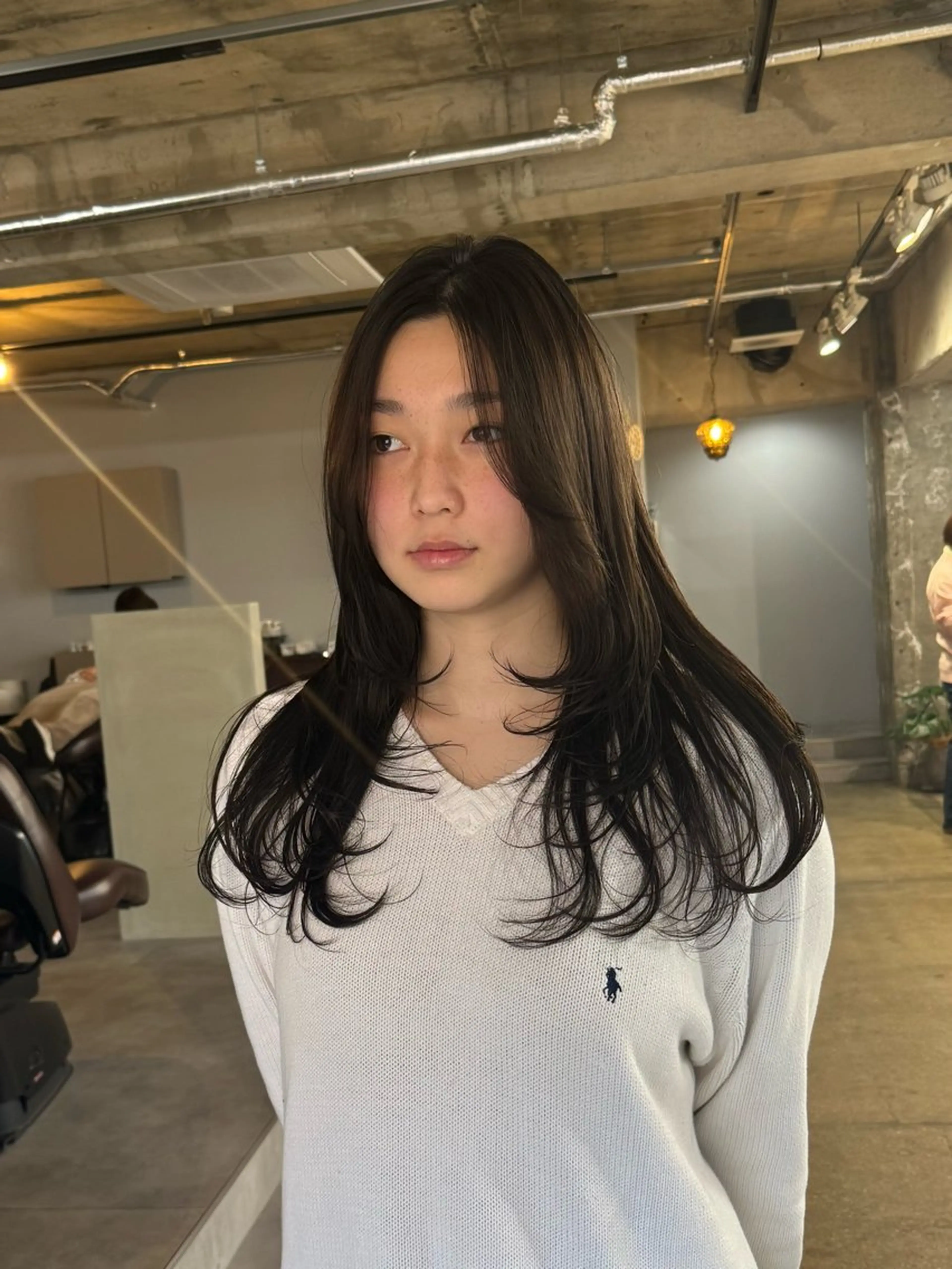 ロング カラー 髪質改善 レイヤーカット 縮毛矯正 髪質改善/縮毛矯正/ 超高濃度水素ケアのヘアスタイル