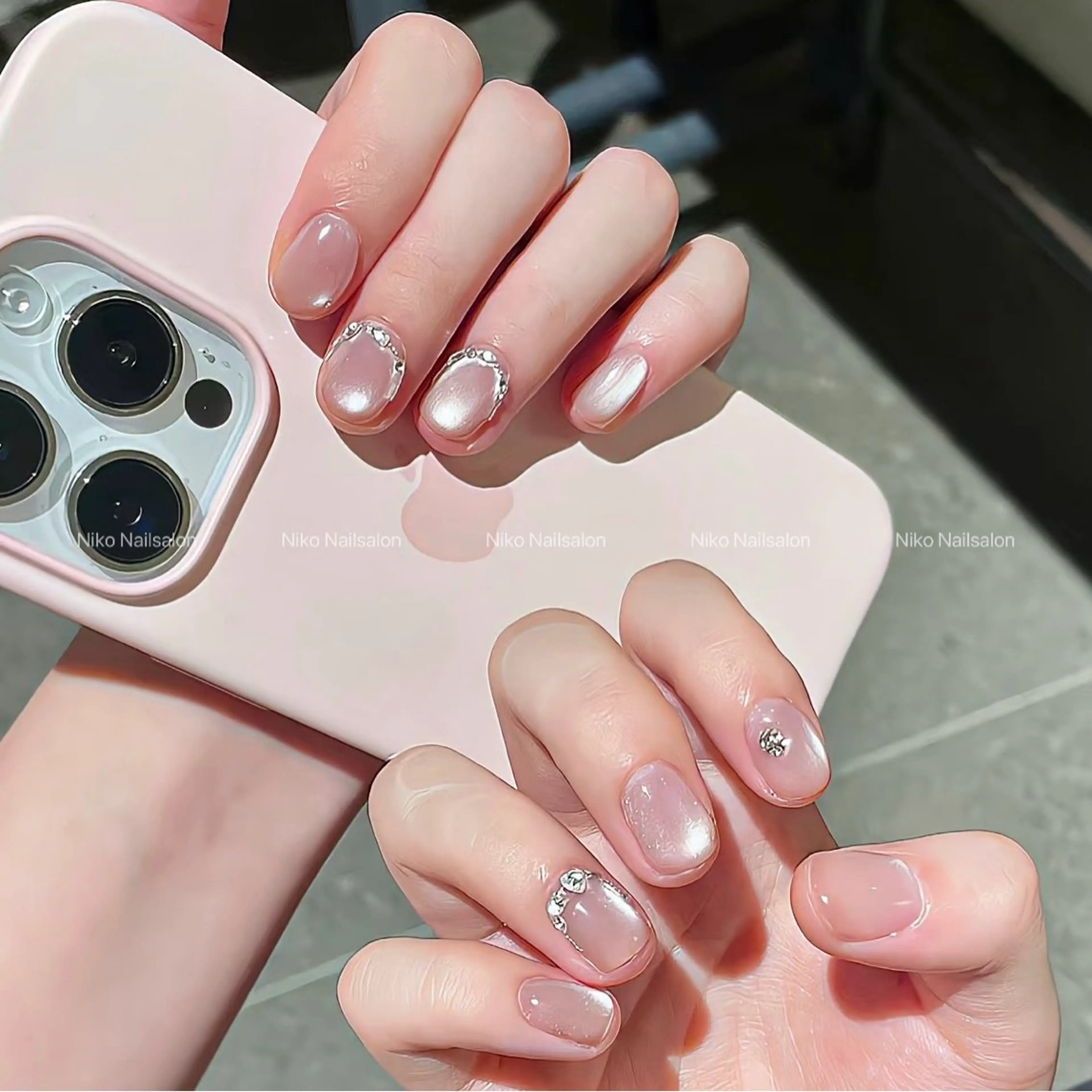 ネイル チークネイル 長さ出し フットネイル フレンチネイル ジェルネイル ハンドネイル Nikoネイルサロン 高田馬場店のネイルデザイン