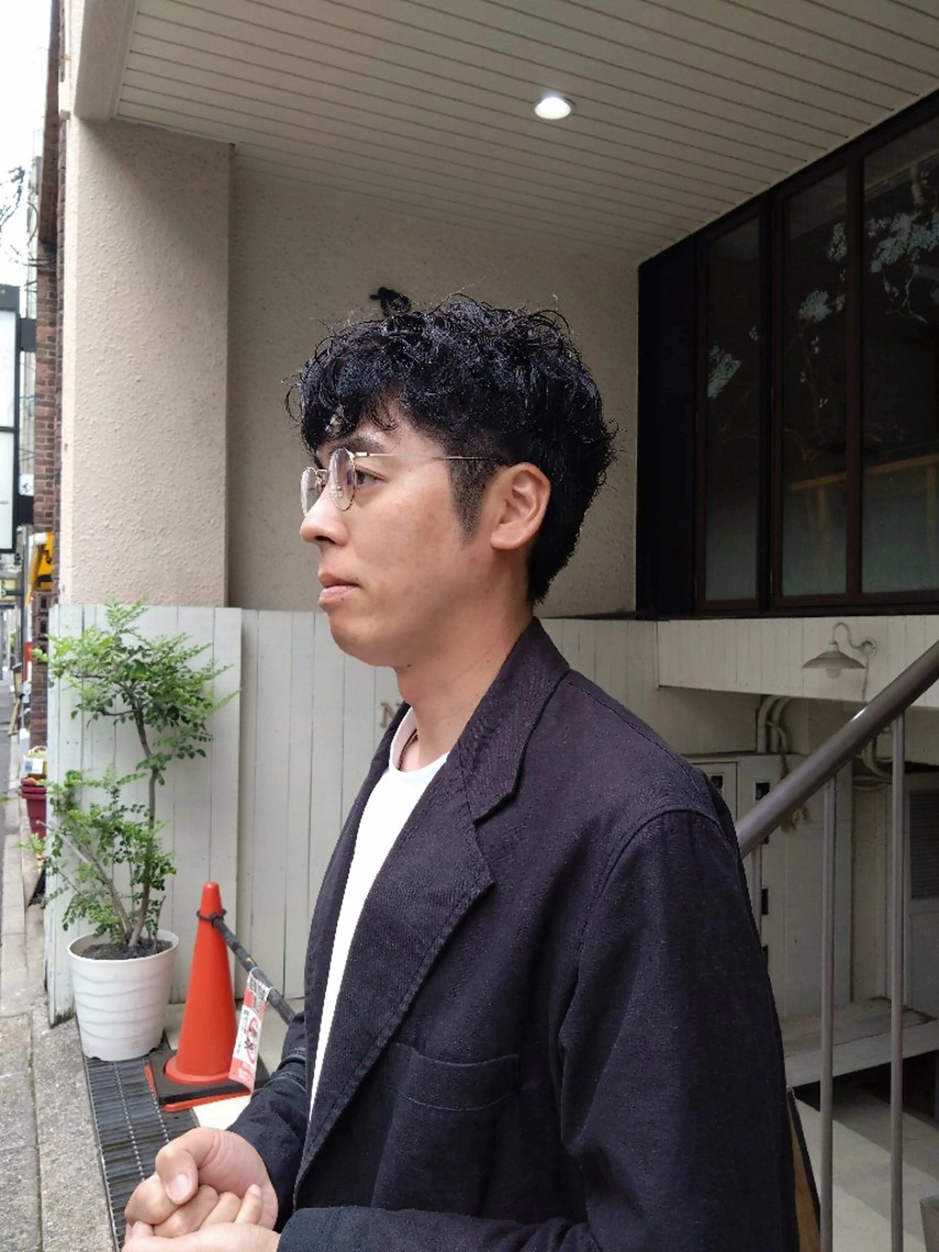 ショート パーマ カラー メンズ スペインカール カット ヘアカラー パーマ トリートメント 【シナリオ】 Scenarioのヘアスタイル