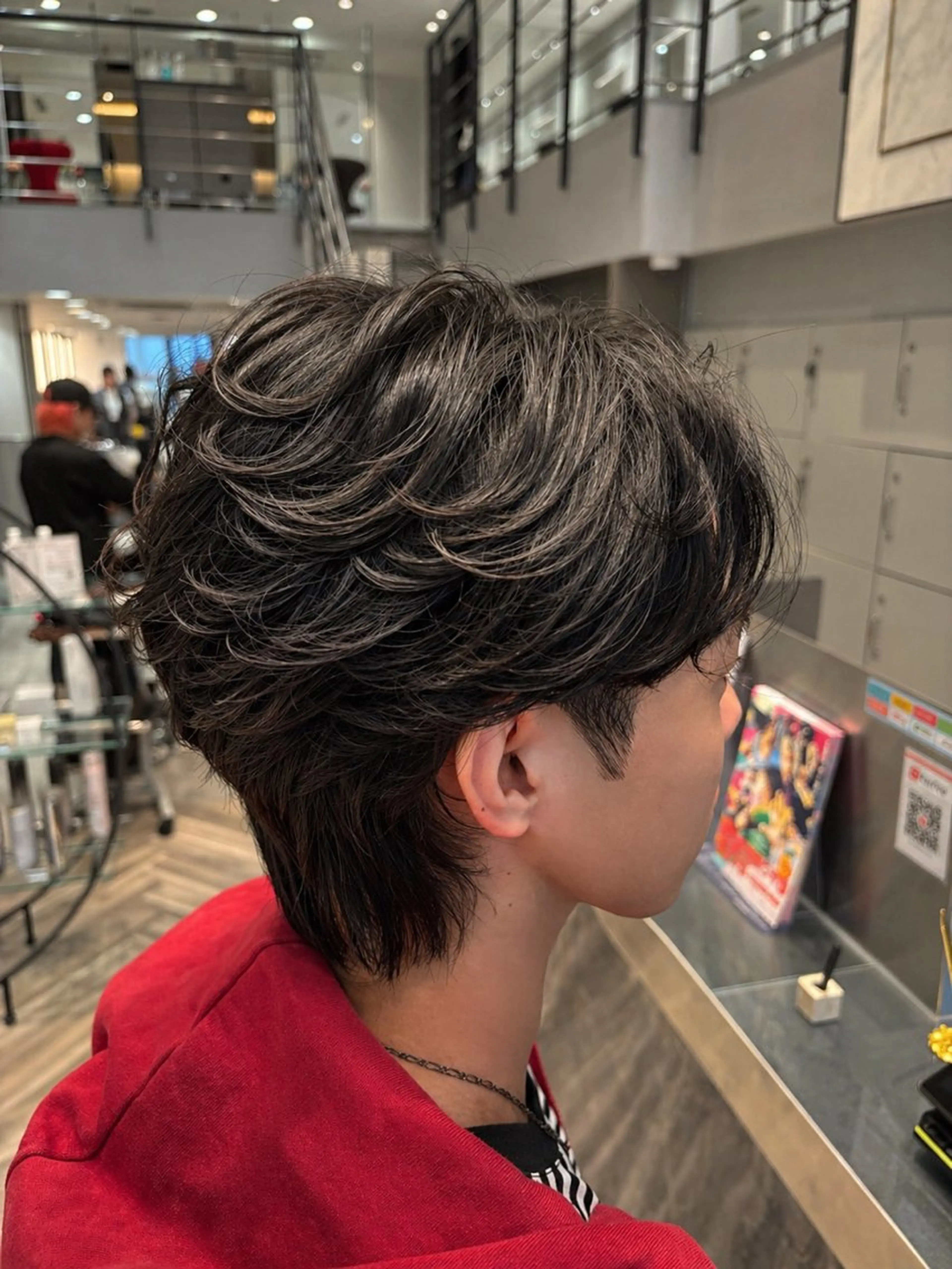 パーマ メンズ 李 文のヘアスタイル
