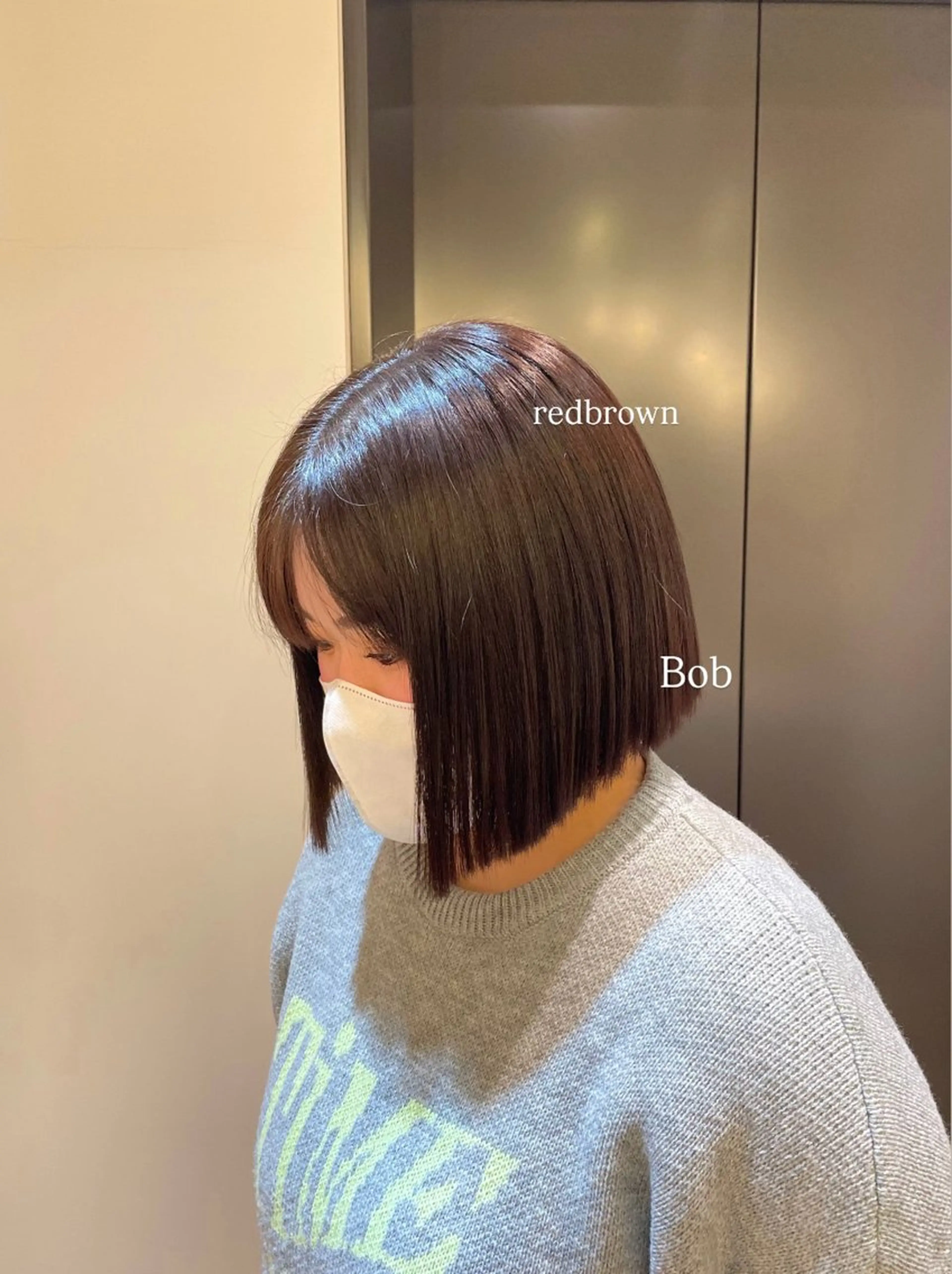 ショート レッドブラウン ボブ カット ヘアカラー Ruchika .のヘアスタイル