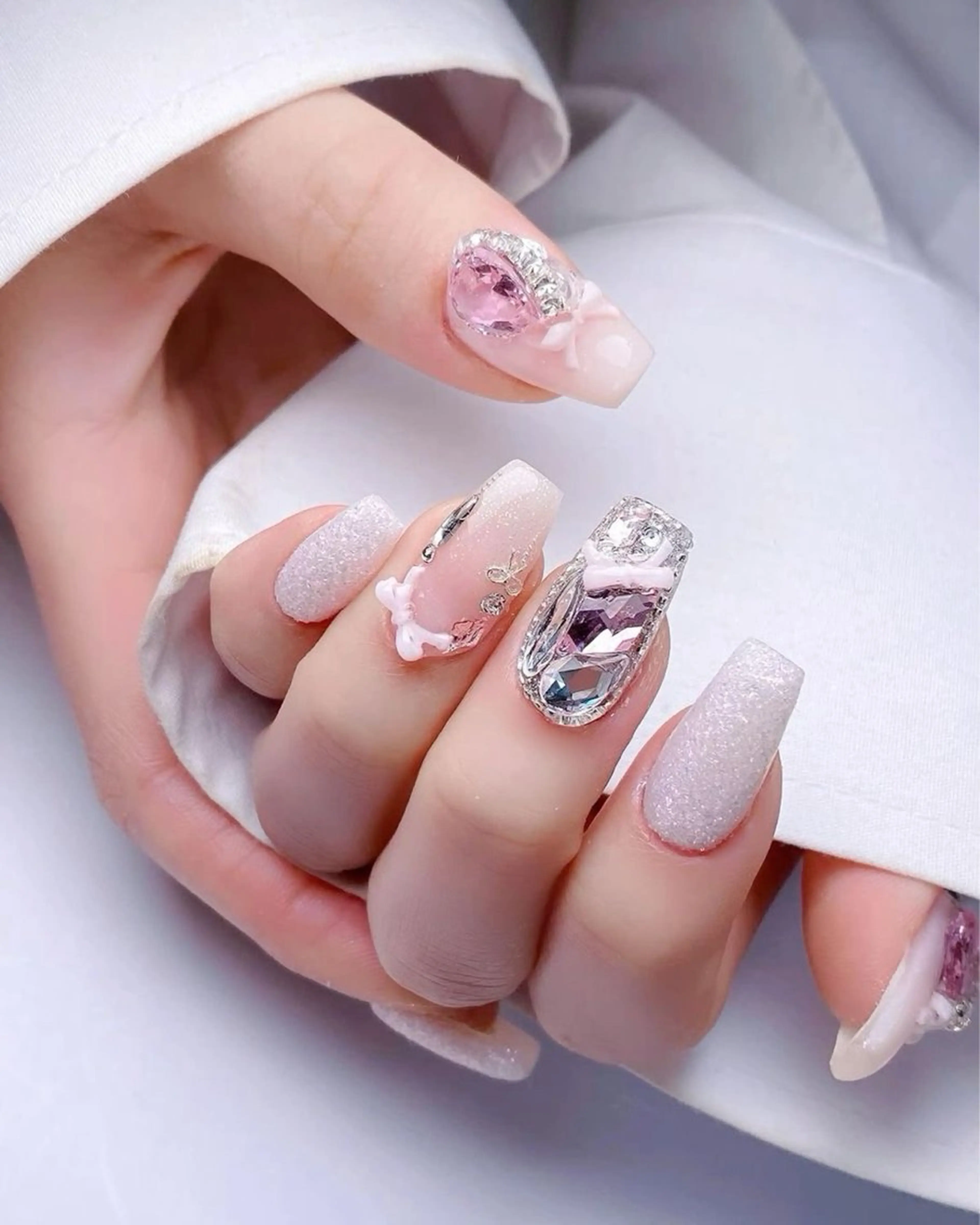 ネイル 長さ出し フレンチネイル グラデーション 卒業式 マグネットネイル Sora nail 長さ出し専門店のネイルデザイン