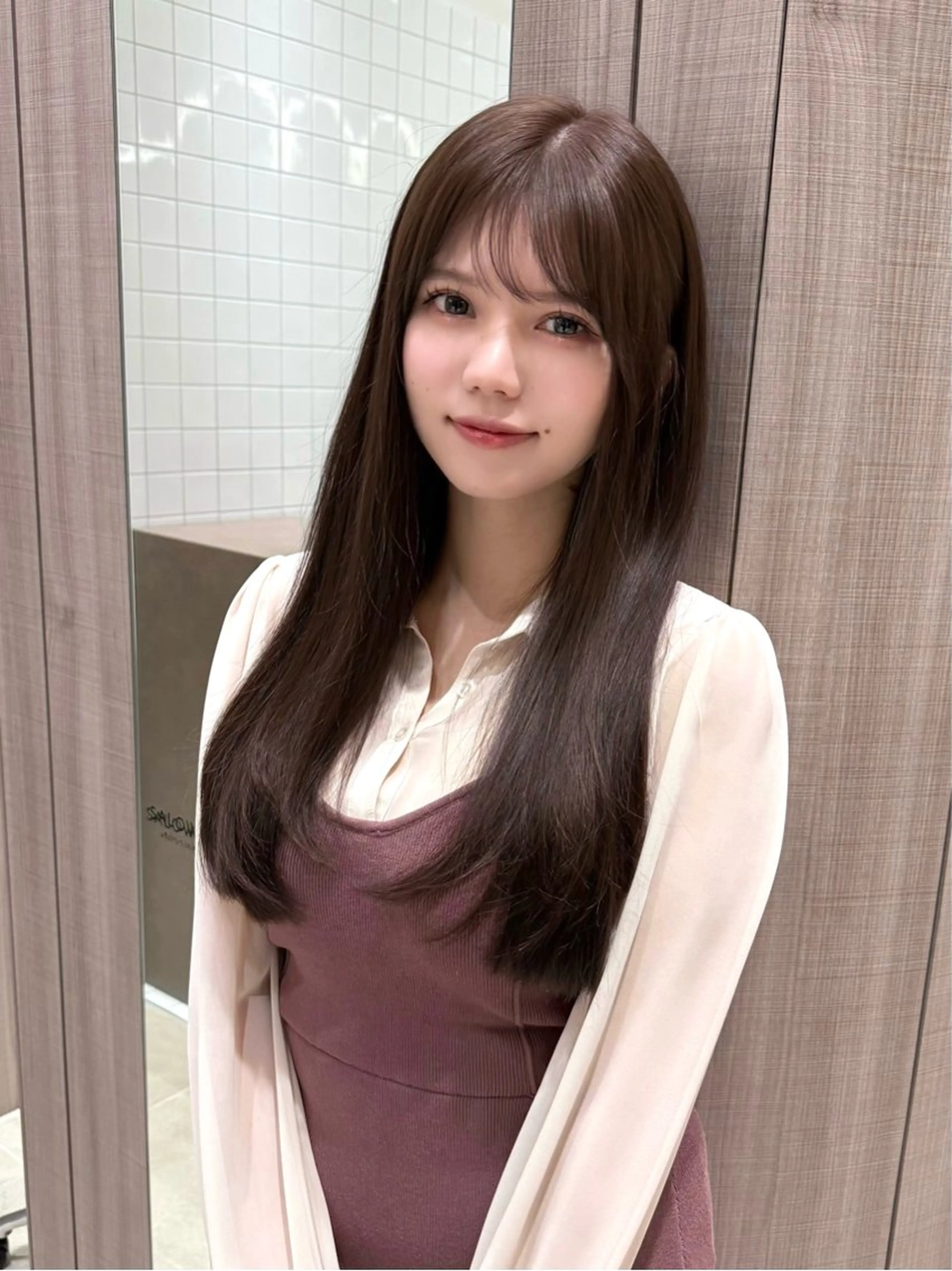 ロング カラー カット ヘアカラー トリートメント 韓国ヘア🤍顔周り/ 髪質改善✨/林遼一郎のヘアスタイル