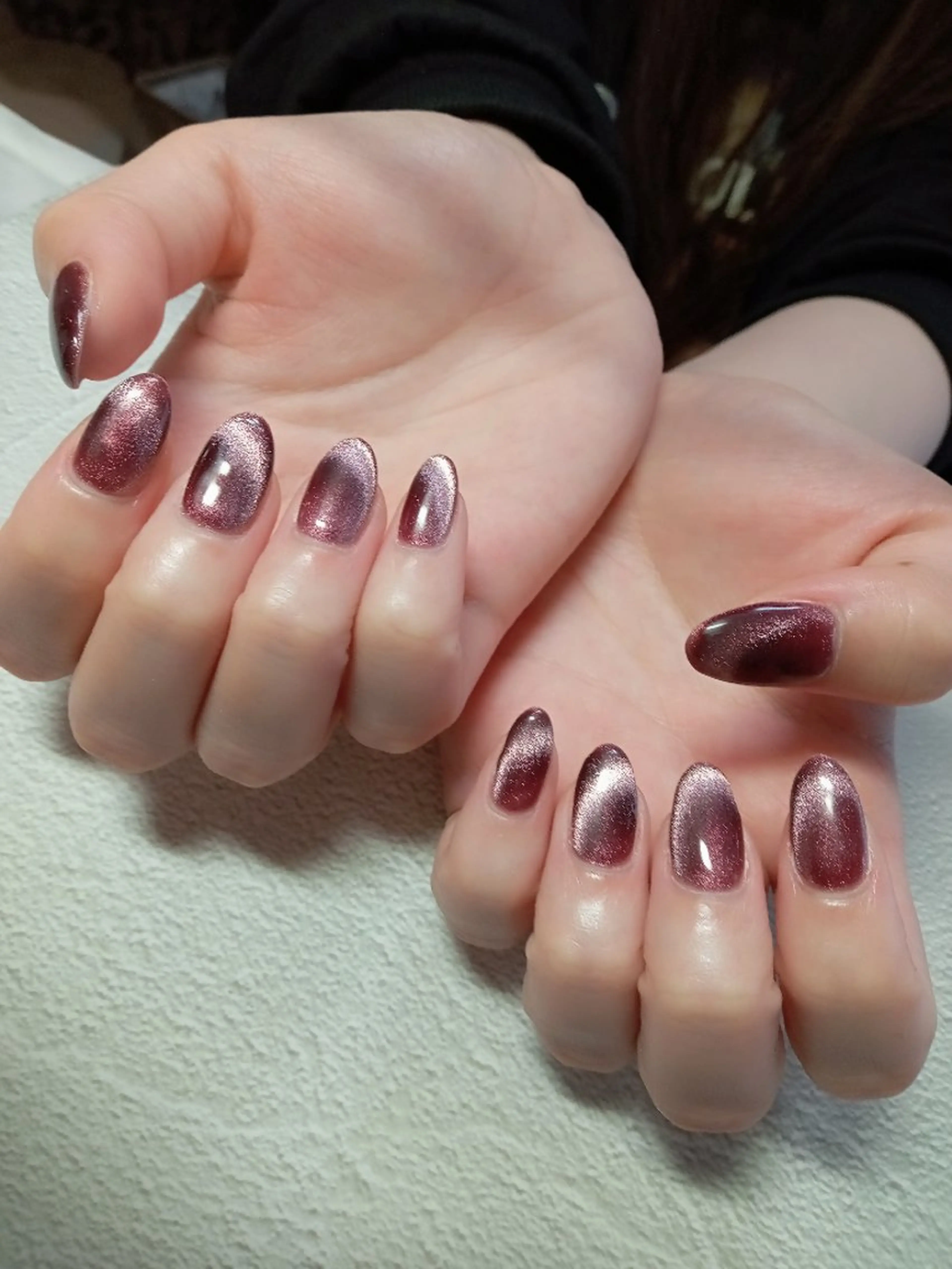 ネイル ハート キラキラネイル マグネットネイル ビー玉ネイル オフィスネイル ハンドネイル flure de neige yukiのネイルデザイン