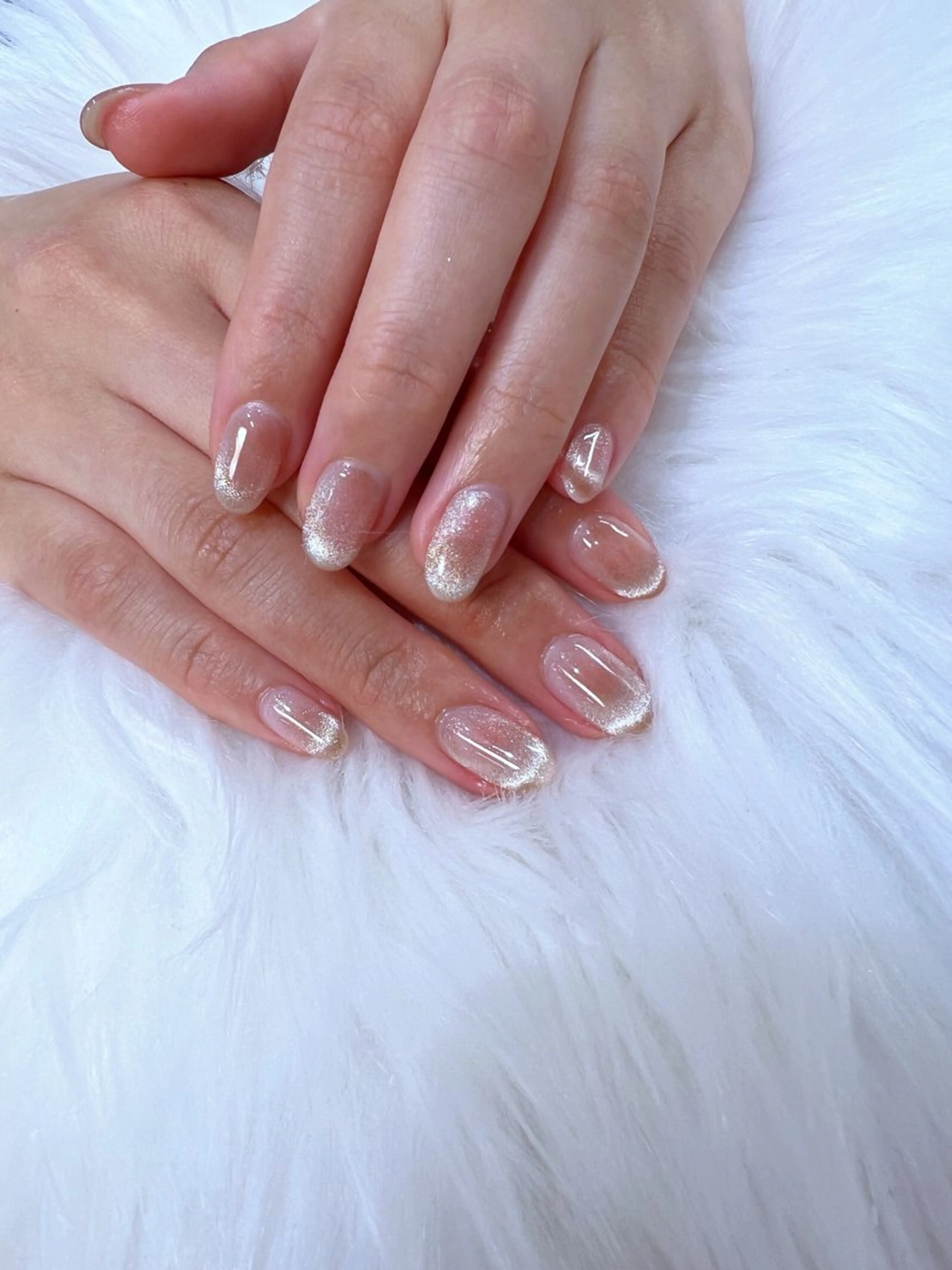 ネイル フレンチネイル マグネットネイル マグネットフレンチ 隠れ家一戸建て金町 HIROMI 葛飾区のネイルデザイン