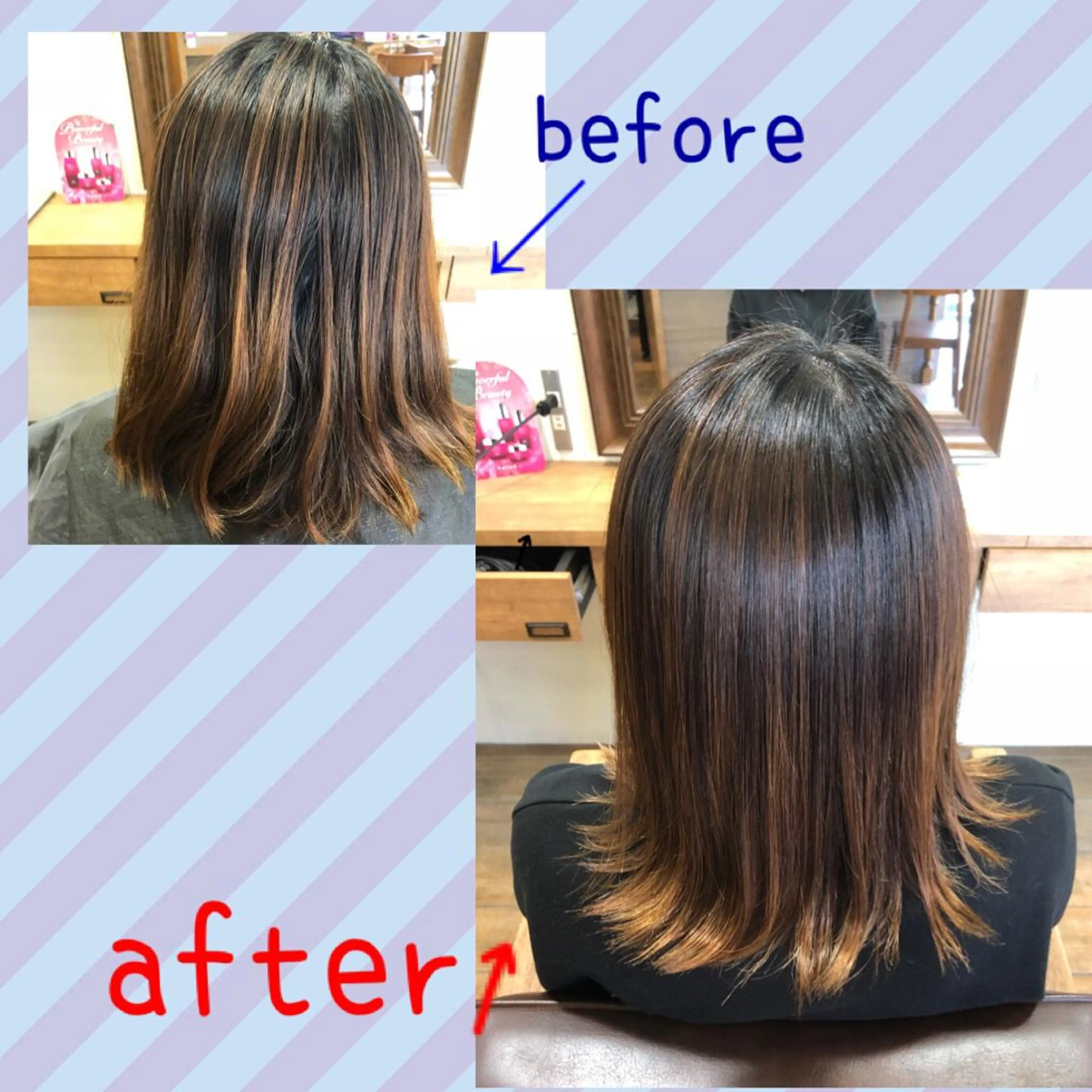 ミディアム カット 縮毛矯正 トリートメント 清永 隆二のヘアスタイル