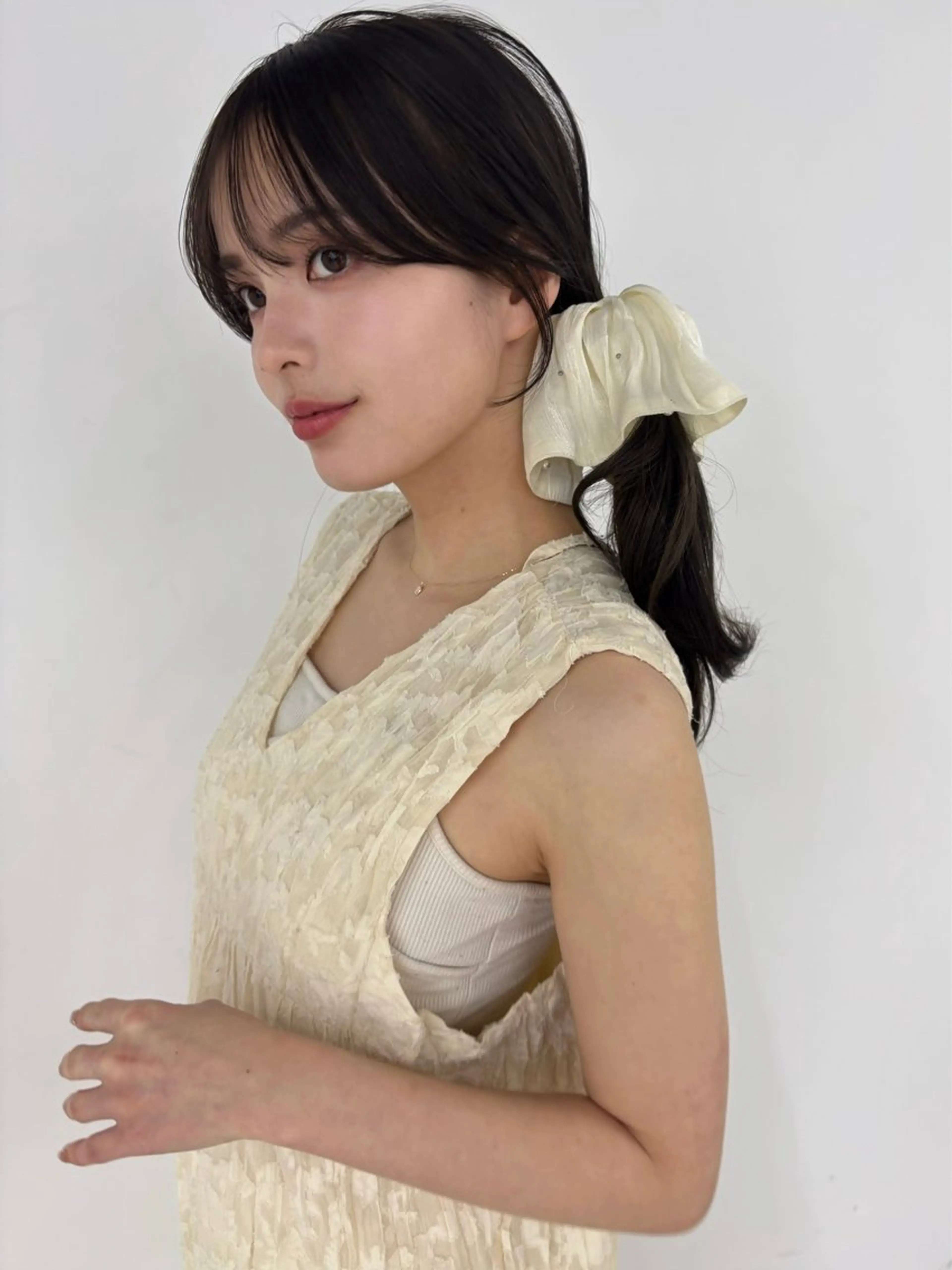 セミロング 顔周りカット カット ヘアカラー トリートメント モテ髪‎🫧赤み消し カラー表参道きょうこのヘアスタイル