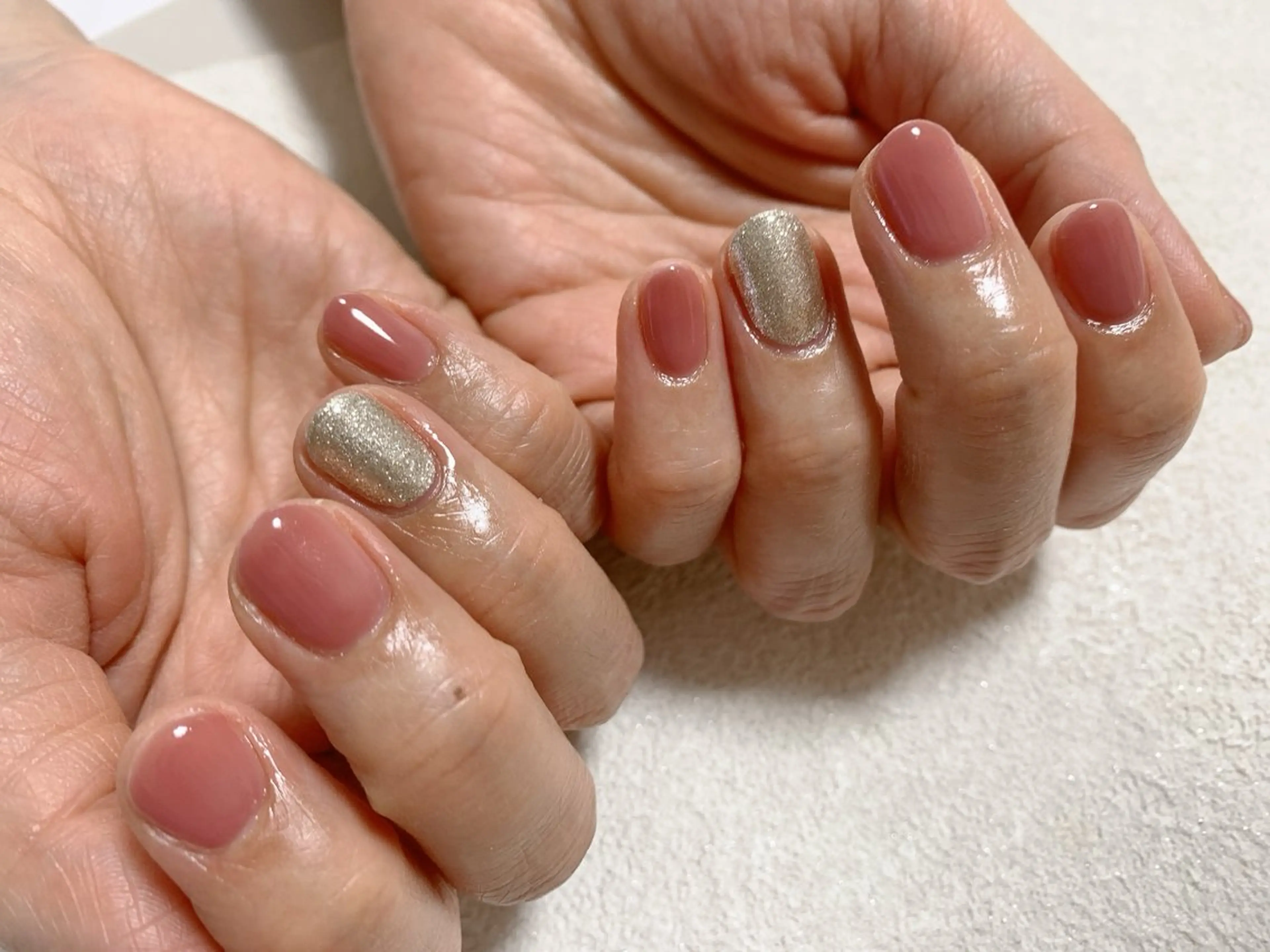 ネイル ジェルネイル ラメ(グリッター) メンズネイル パラジェル ピンク kiki nail たまプラーザのネイルデザイン