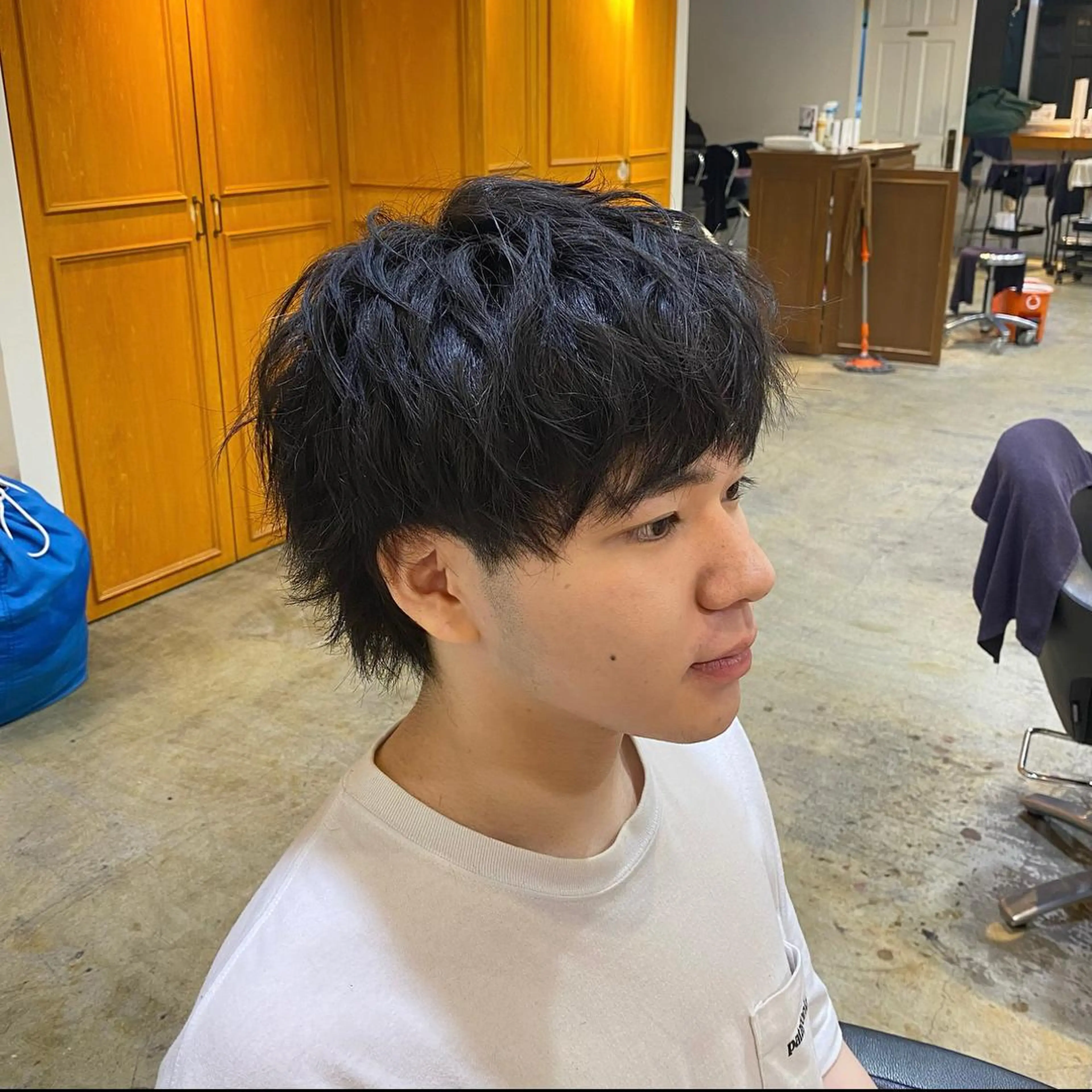 ショート メンズ マッシュウルフ マッシュ メンズウルフカット ウルフカット JINKIメンズ特化 メンズカットパーマのヘアスタイル