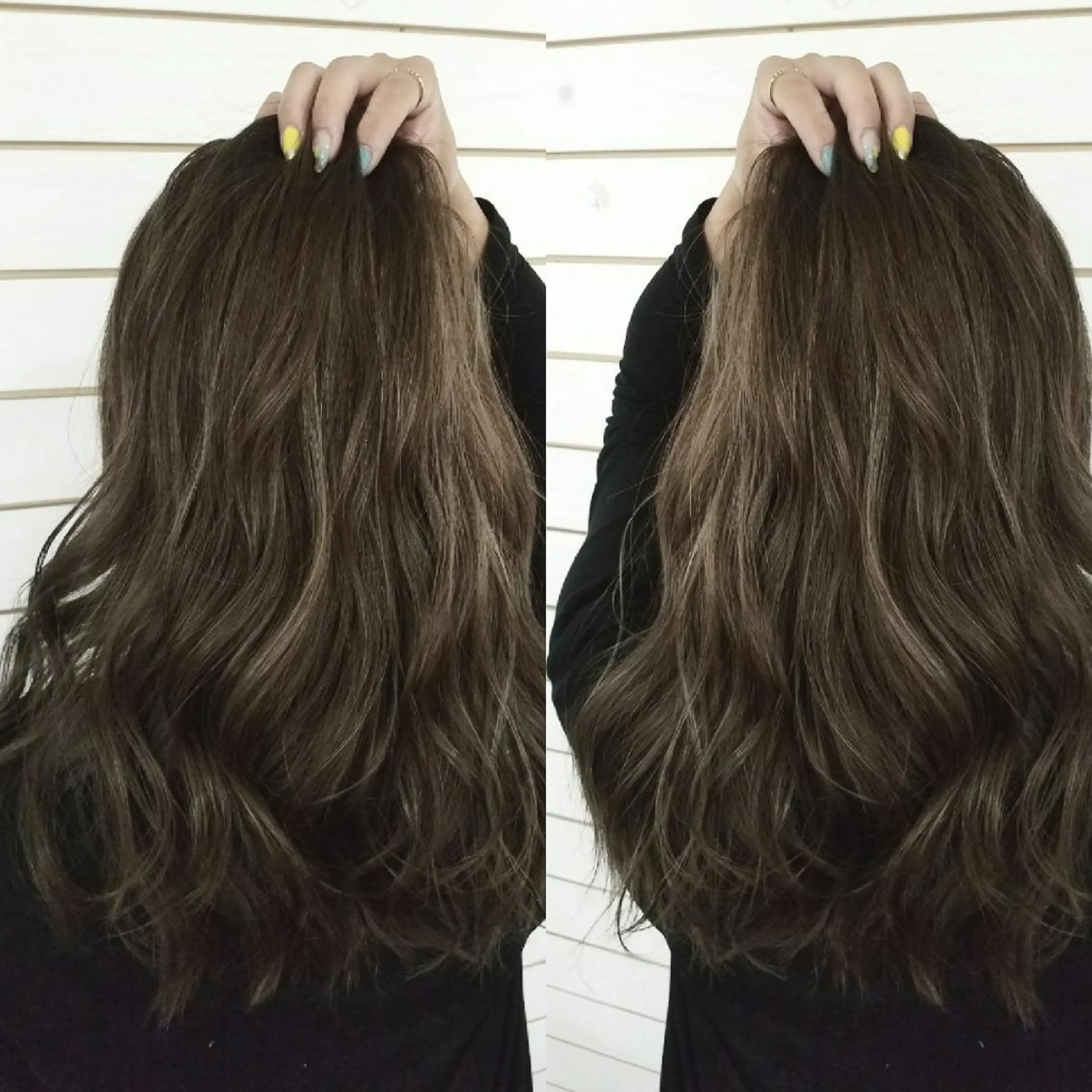 セミロング ハイライト 今中 小百合のヘアスタイル