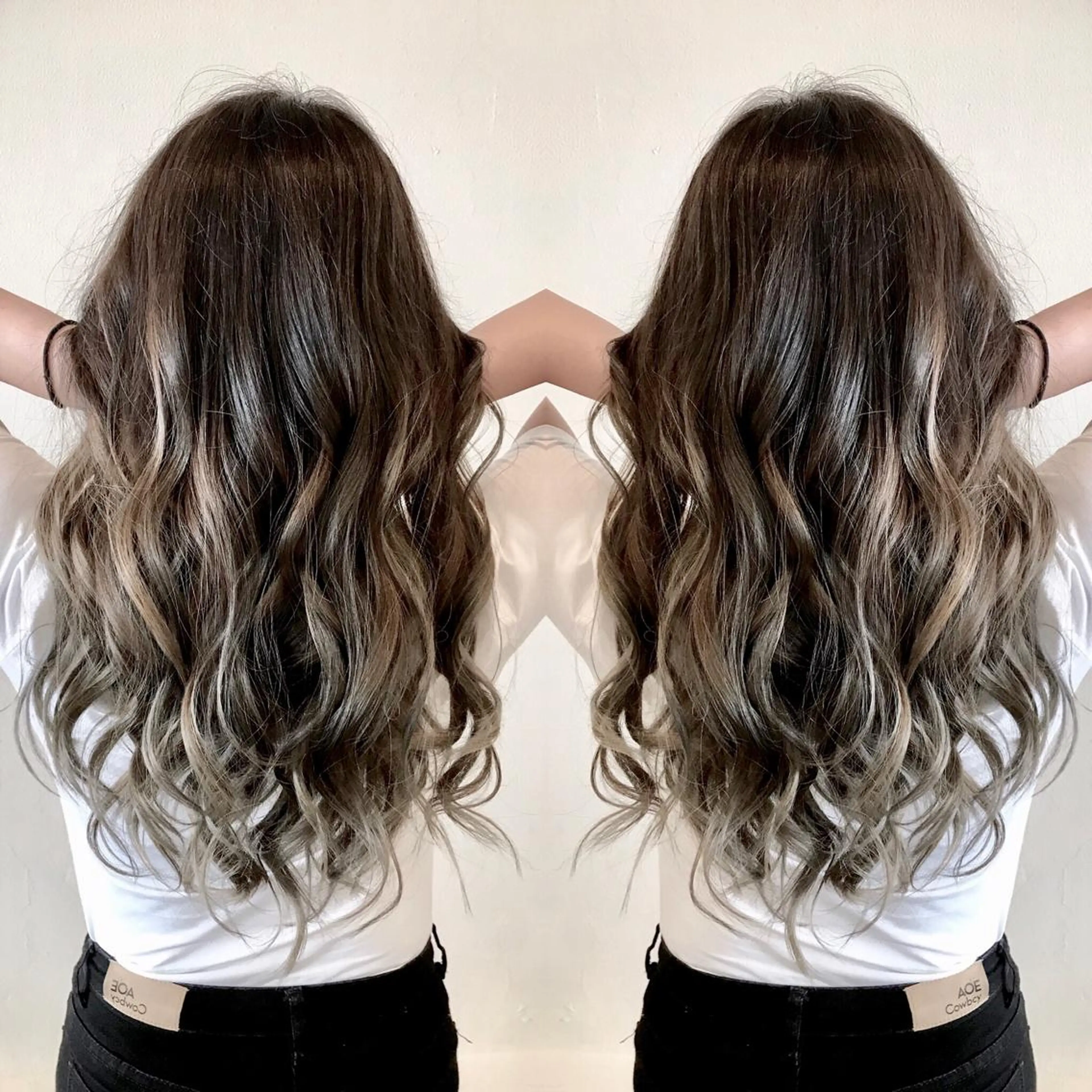 セミロング カラー バレイヤージュ グラデーションカラー ハイライトカラー ハイライト レイヤーカット VERDA KENのヘアスタイル