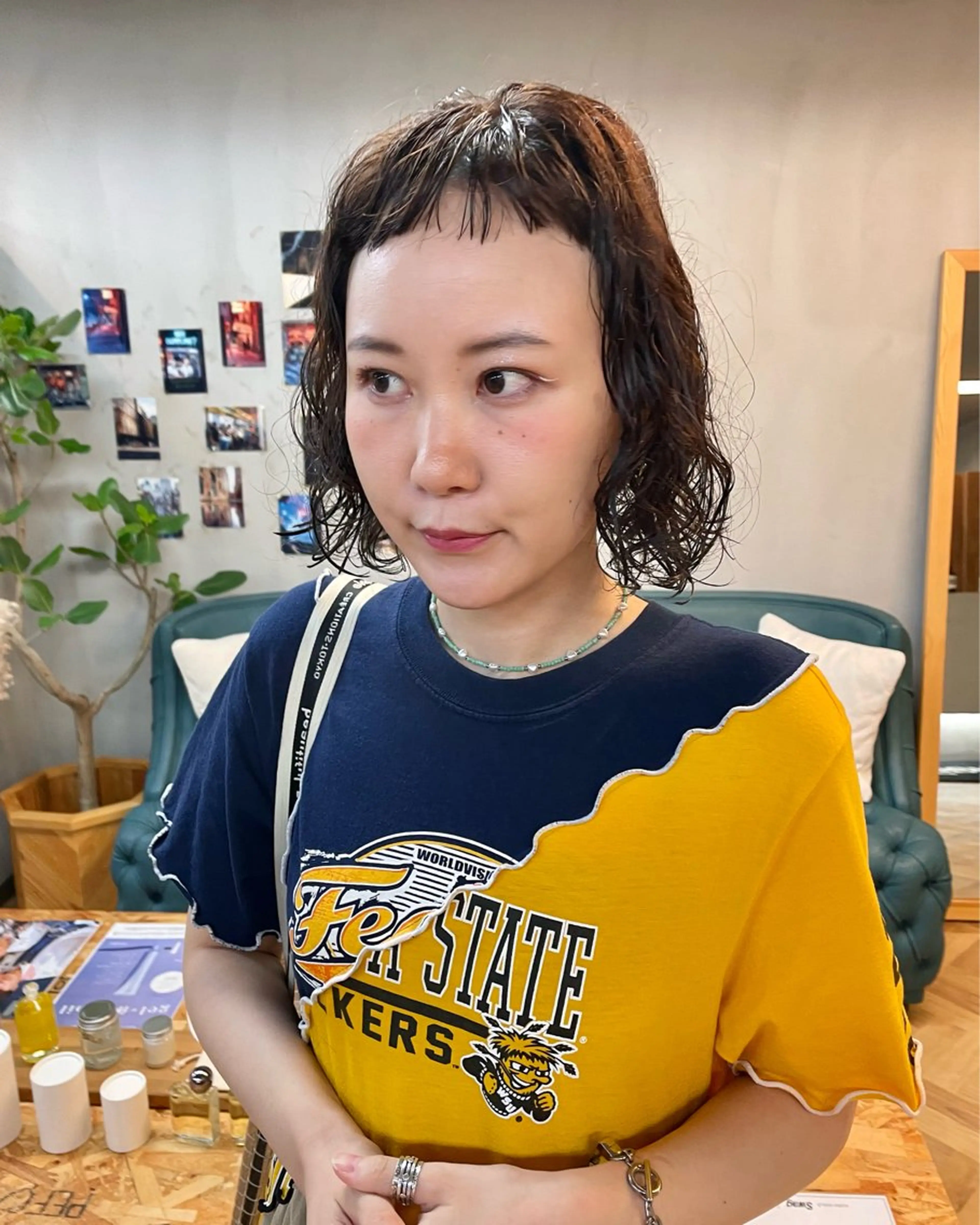 ミディアム カラー パーマ ヘアアレンジ メンズ ミディアムパーマ メンズパーマ くせ毛 カット パーマ トリートメント tatsumi/ボブ ウルフ/レイヤーのヘアスタイル