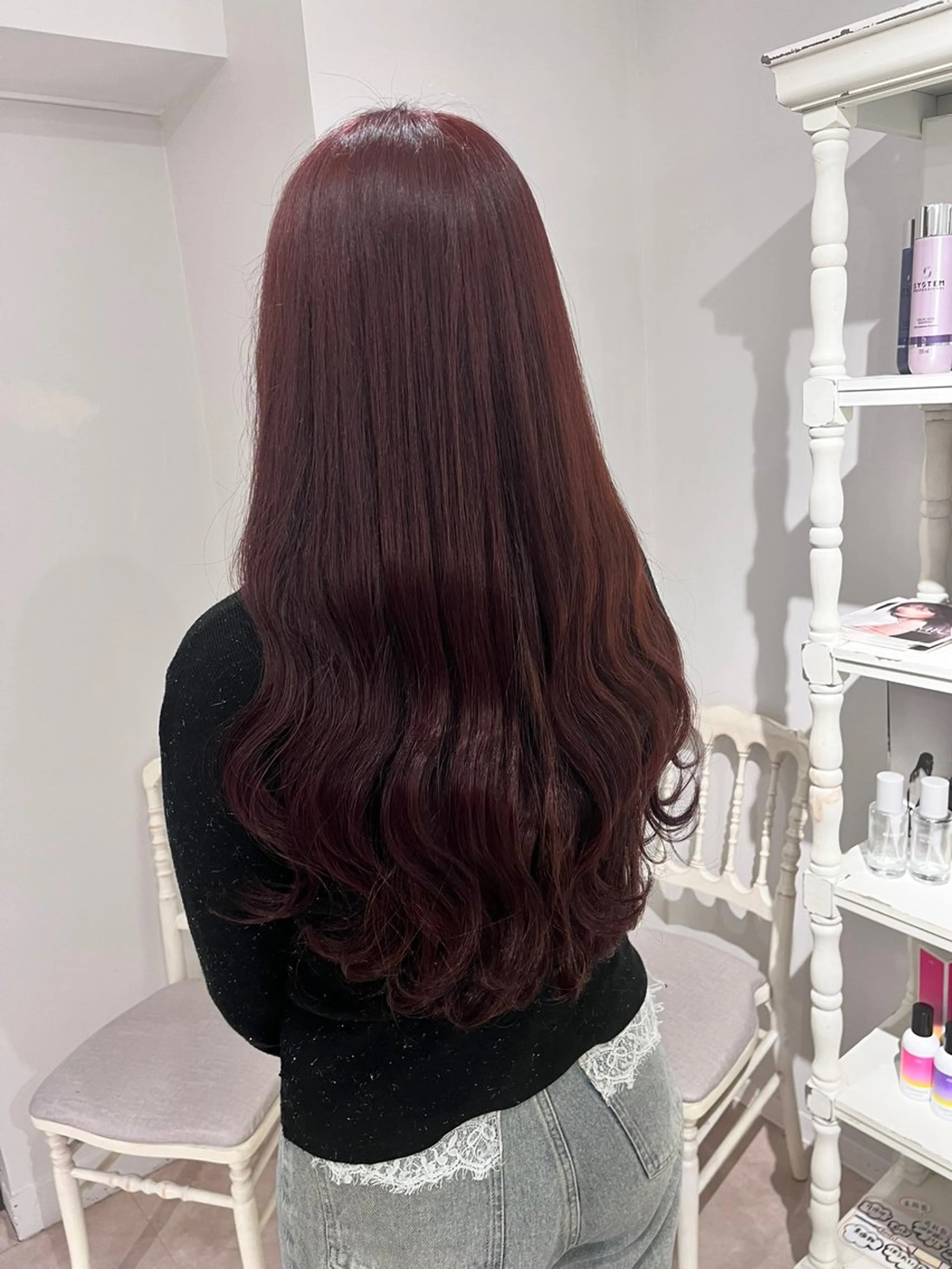 ロング カラー レッドカラー ヘアカラー CreBiA🫧名駅 馬場のヘアスタイル