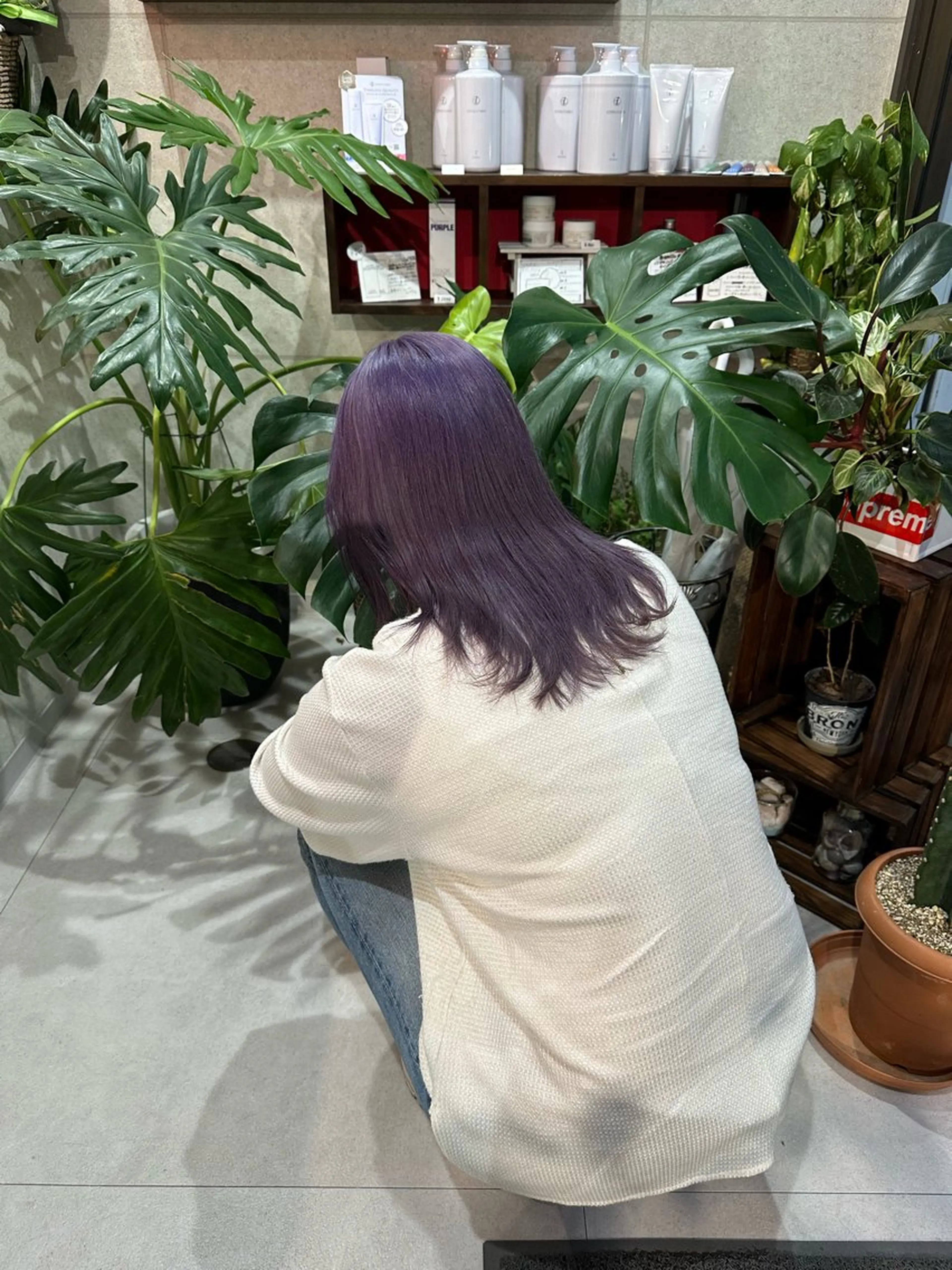 ミディアム パープルカラー 遠藤惟斗/自由が丘/ 透明感カラー/パーマのヘアスタイル