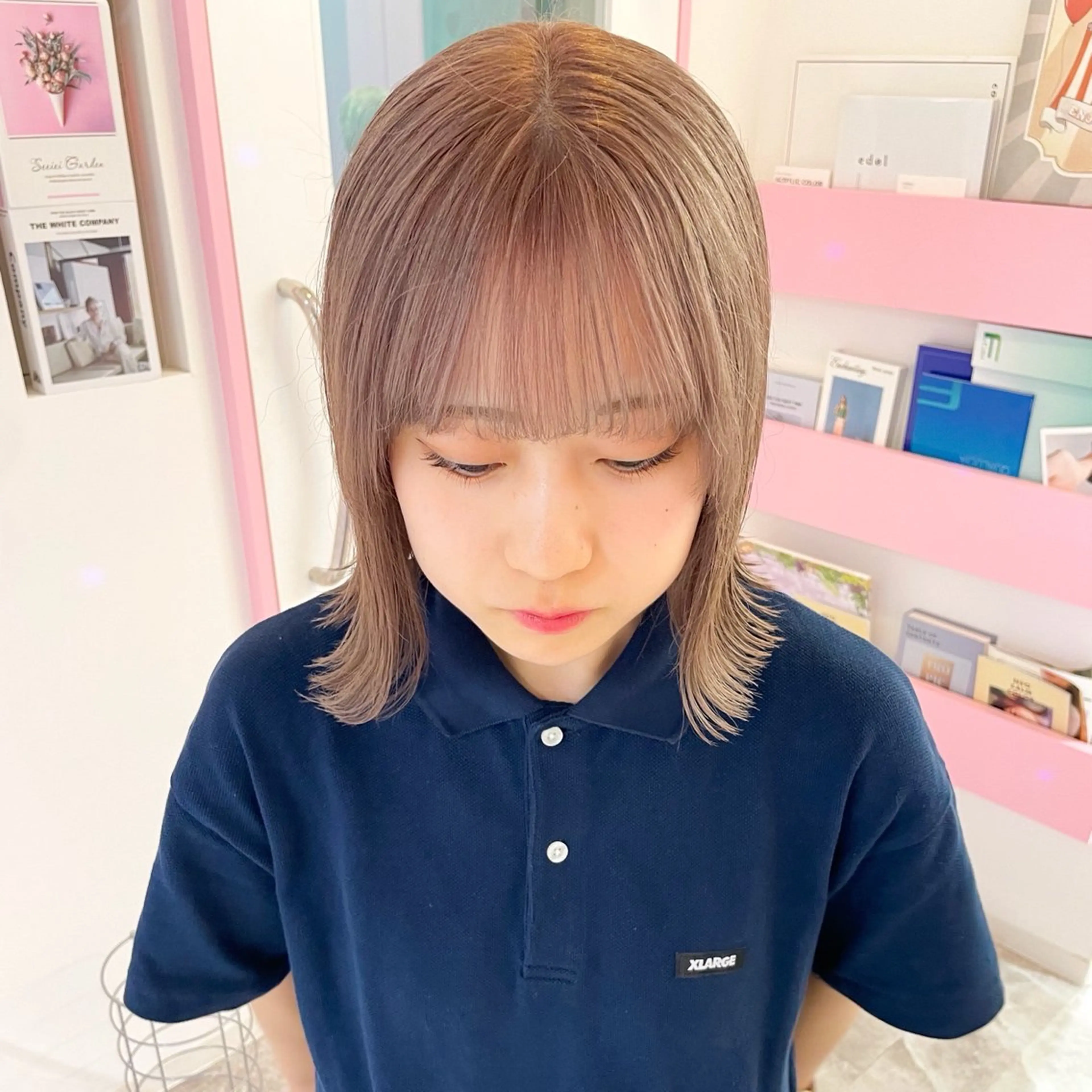 ショート カラー カット ヘアカラー 🎀ミルクティー/暖 色×レイヤー/マリアのヘアスタイル