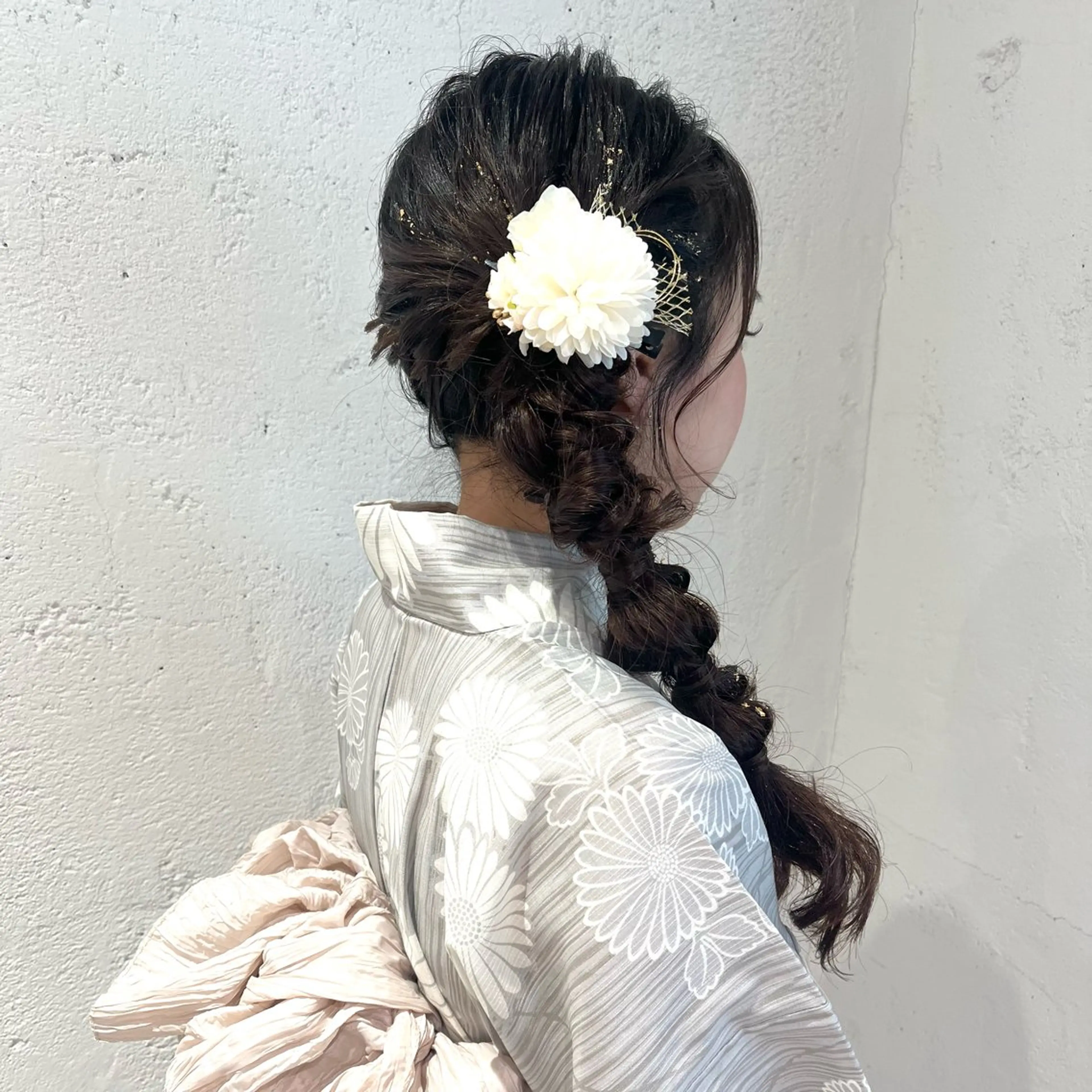 ロング 浴衣 着付け 透明感カラー/ 髪質改善/レイヤーのヘアスタイル