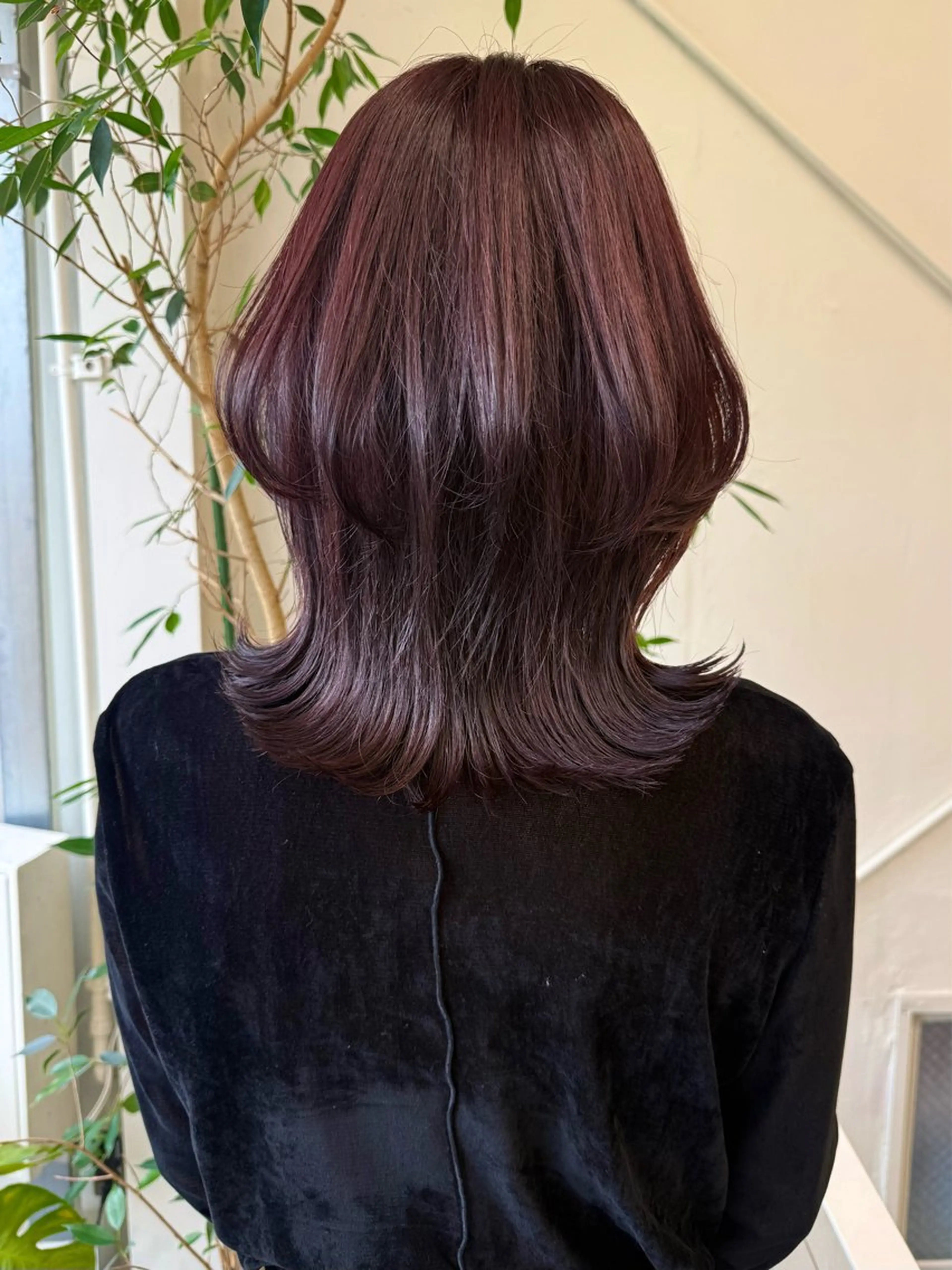 ミディアム カラー ラベンダーカラー ラベンダーピンク ピンクカラー カット ヘアカラー トリートメント 角岡 真帆のヘアスタイル