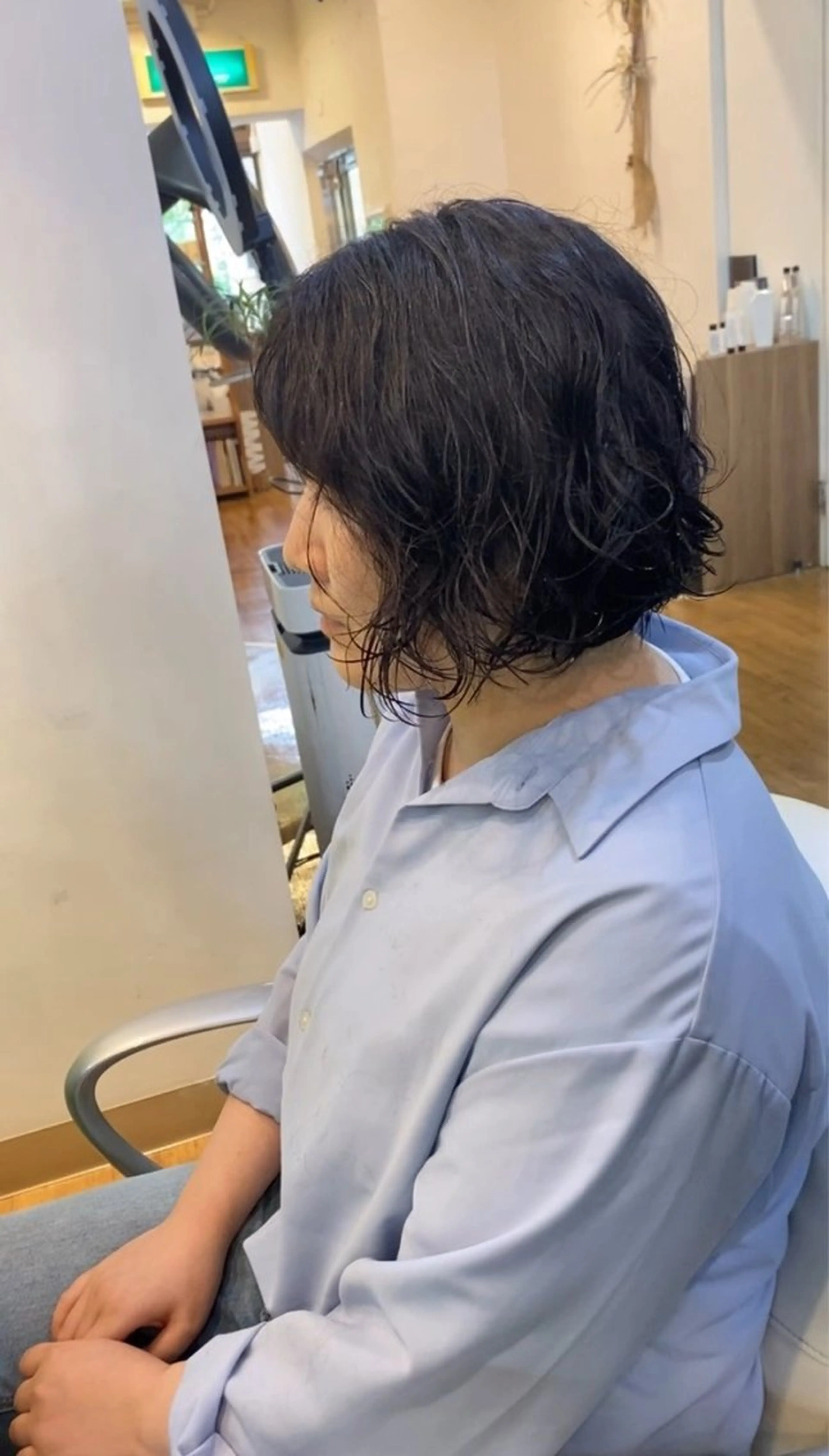 ミディアム パーマ ヘアアレンジ ミディアムパーマ ボブ 大塚メンズカット エシカル🌱松原大将のヘアスタイル