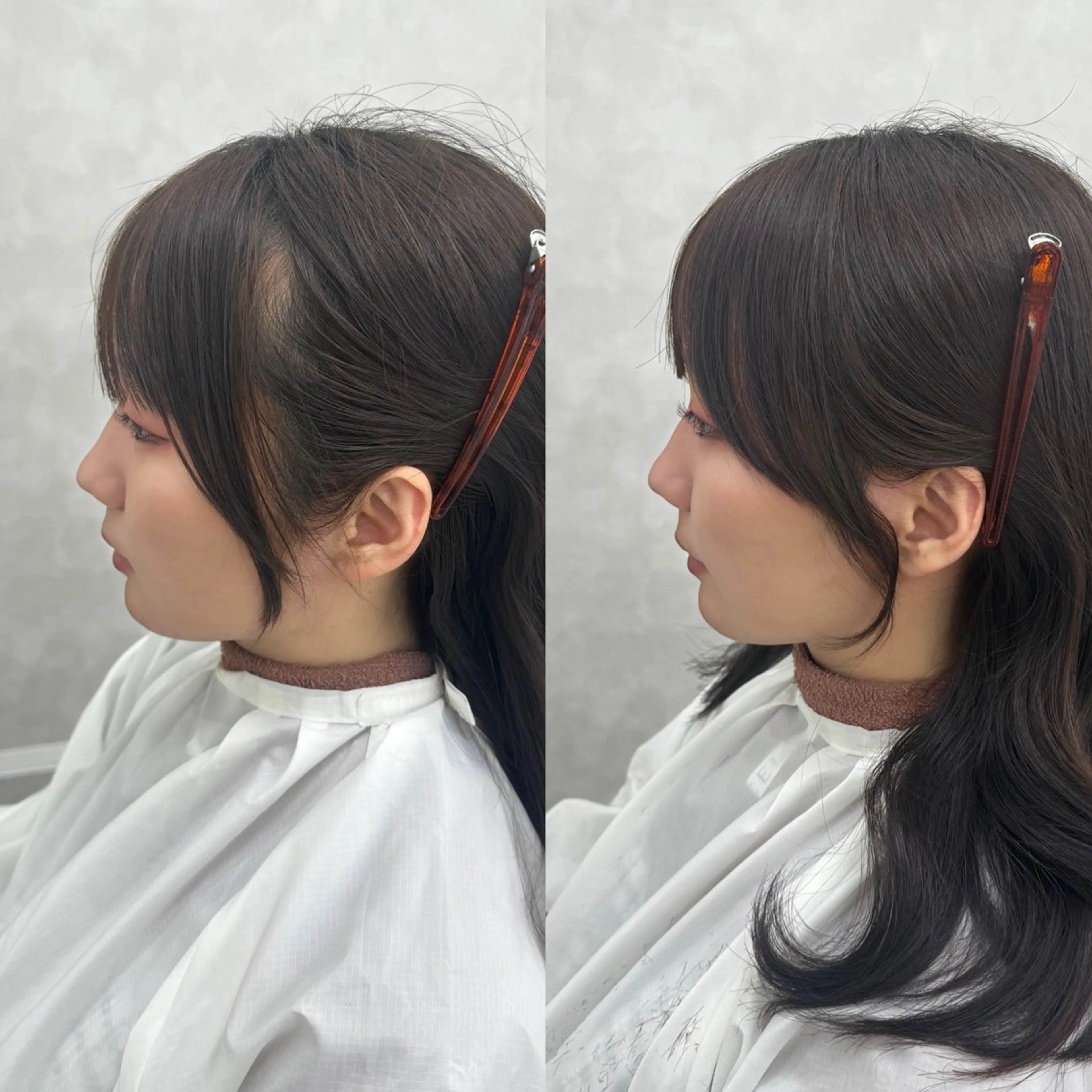 セミロング 韓国風カラー くびれヘア 顔まわりレイヤー 顔周りカット 韓国風ヘア 韓国ヘア特化🇰🇷 心斎橋【ユリカ】のヘアスタイル