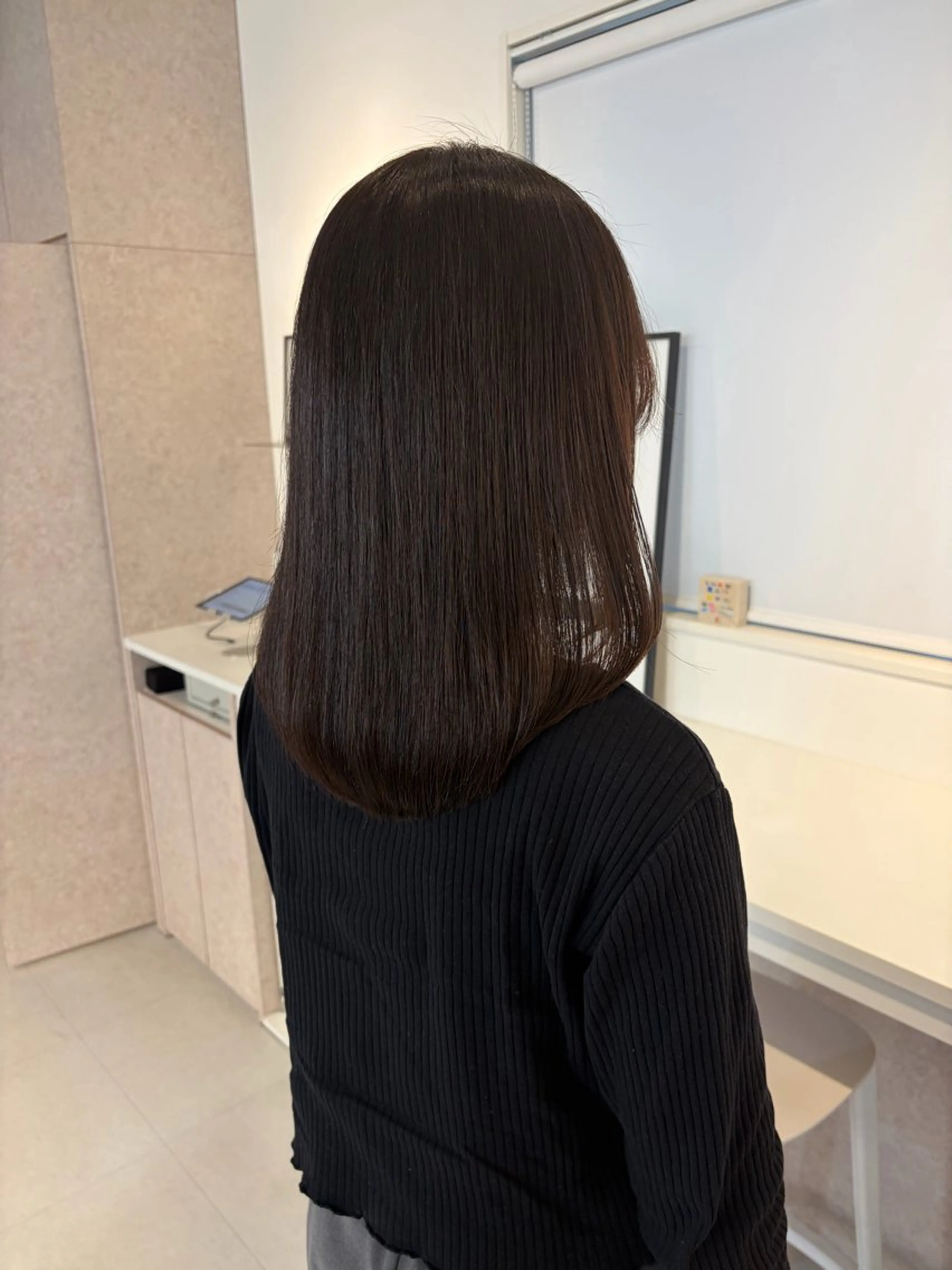 ミディアム カット ヘアカラー トリートメント ✨色持ちの良い艶 カラー✨蟹江真世のヘアスタイル