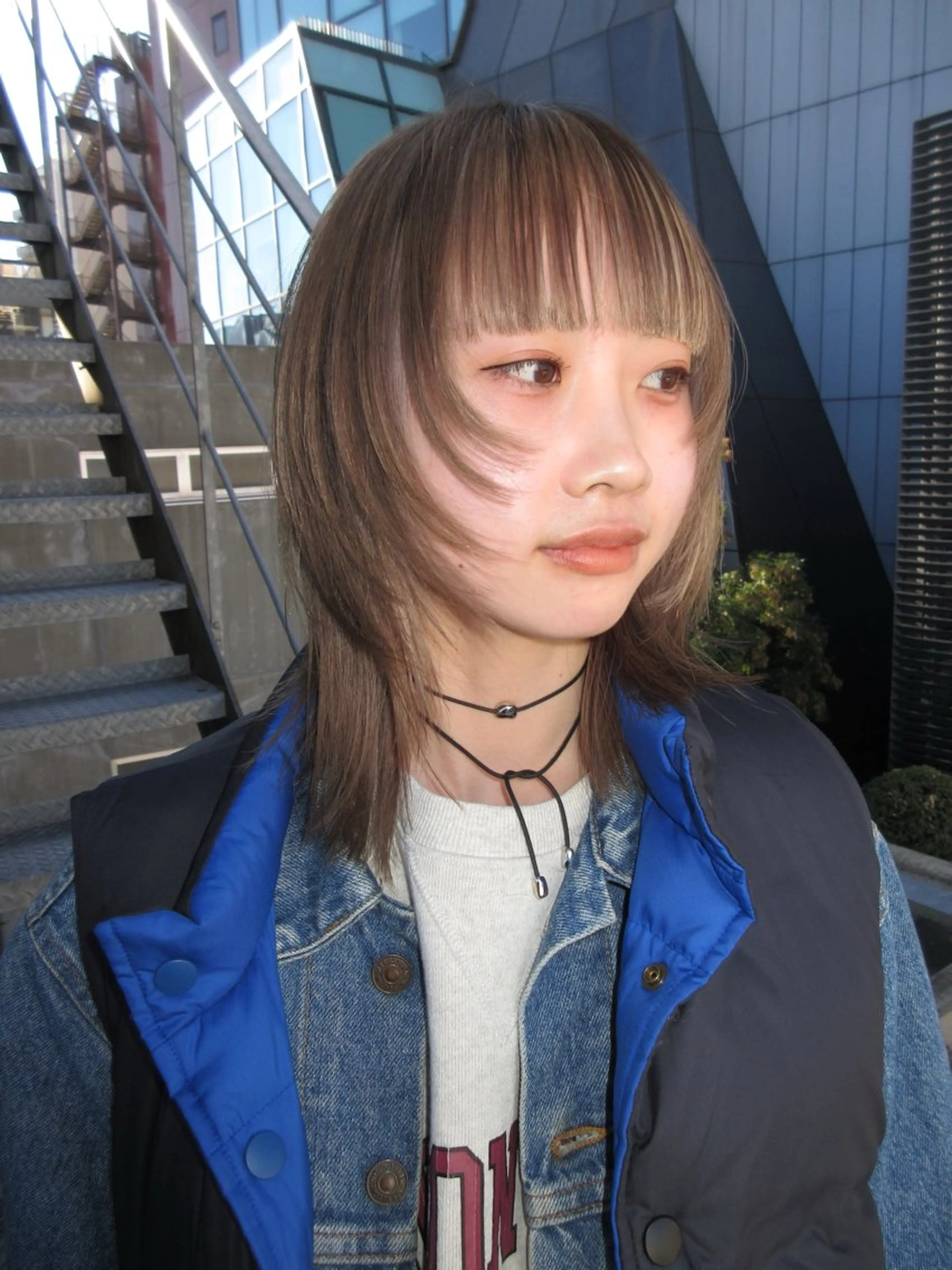 ミディアム ミディアムレイヤー オレンジブラウン レイヤーカット ウルフカット ウルフレイヤー カット ヘアカラー レイヤーカット\ウル フ　chinatsuのヘアスタイル