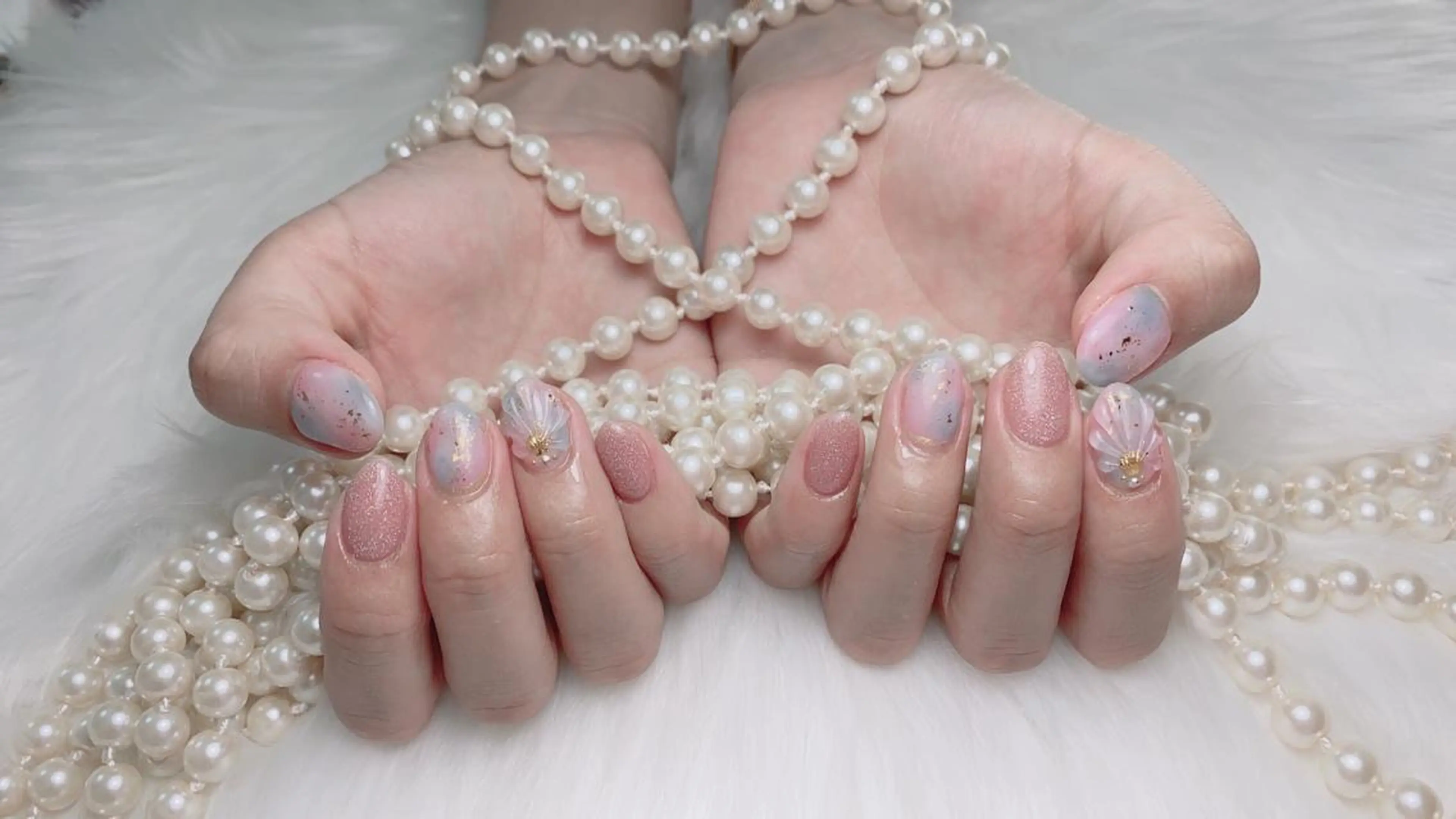 ネイル ハンドネイル オーシャン スカルプネイルサロンのネイルデザイン