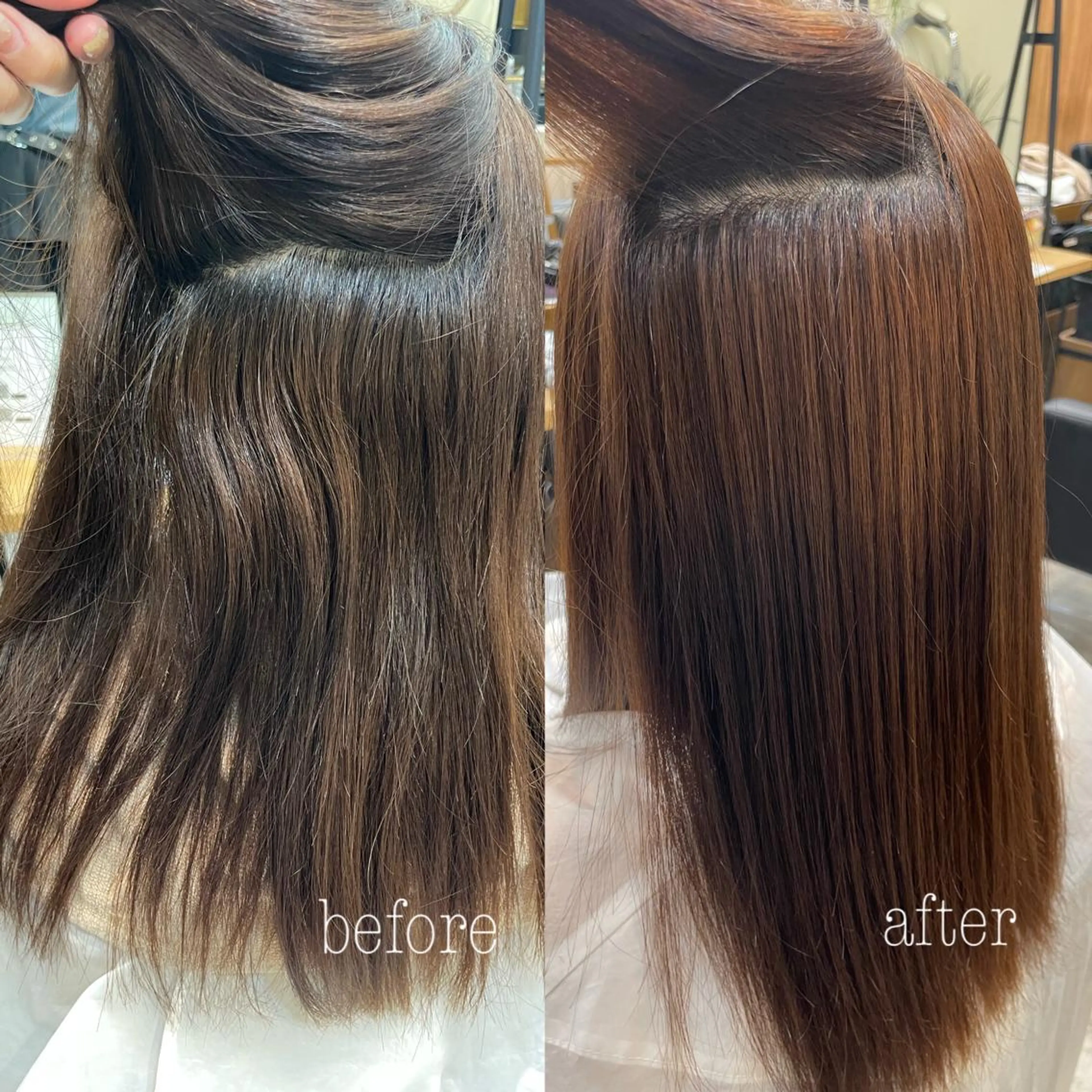 ロング 縮毛矯正 似合わせカット‪// 鶴我万唯華のヘアスタイル