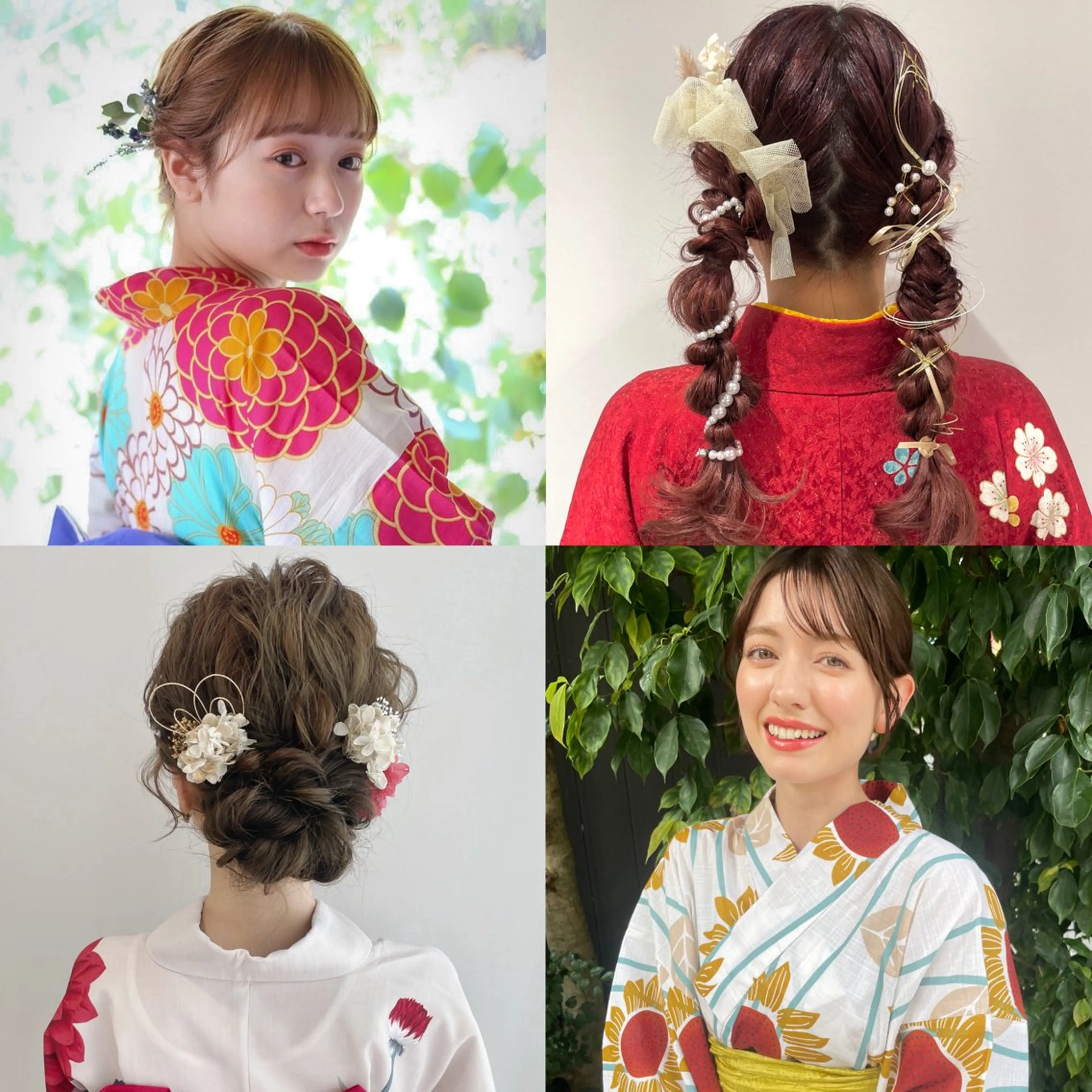 ヘアアレンジ 浴衣 着付け 青沼夏未/オリーブ/ 寒色カラーのヘアスタイル