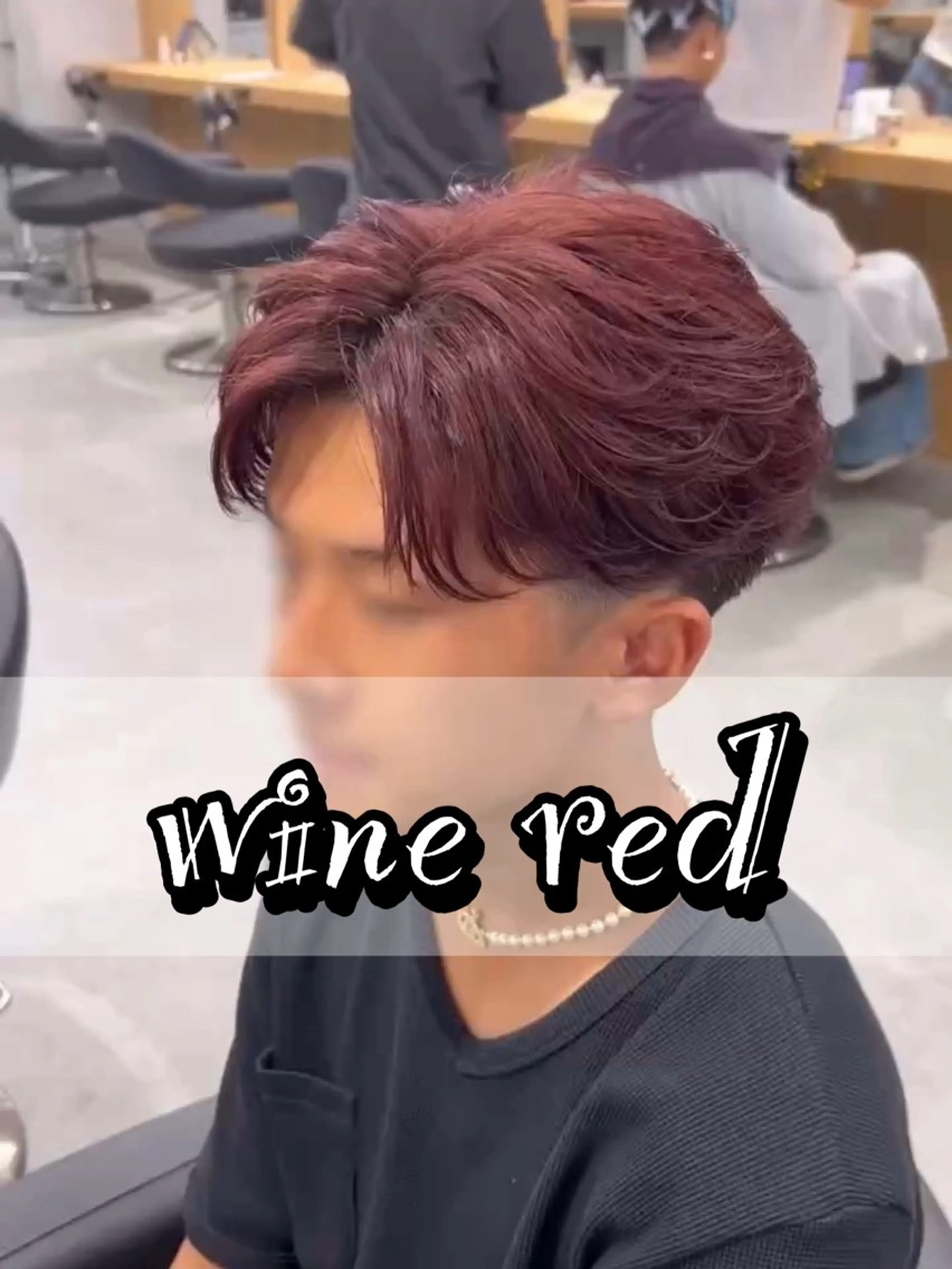 ショート カラー メンズ レッドカラー トリートメント 藤原 日向のヘアスタイル