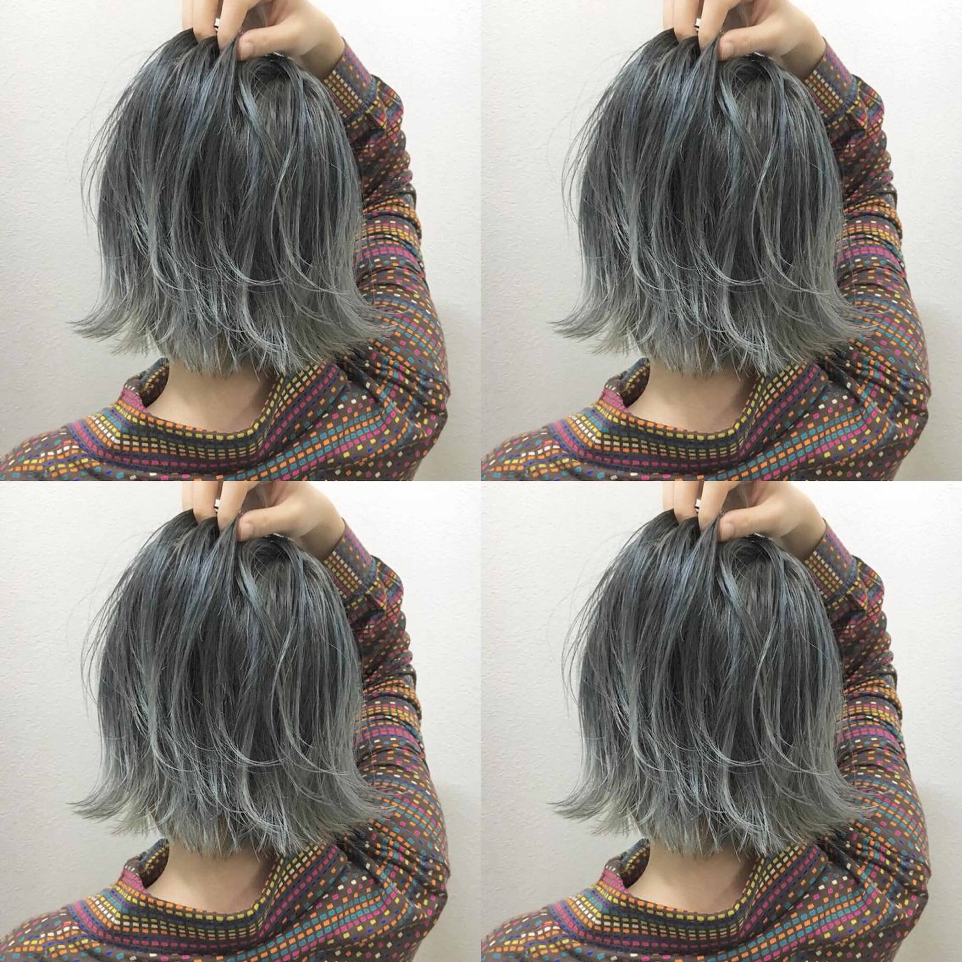 ショート カラー アディクシーカラー ブリーチ ダークグレー ダークグレージュ グレージュ ヘアカラー JILBLAN京都 ショート/ハイライトのヘアスタイル