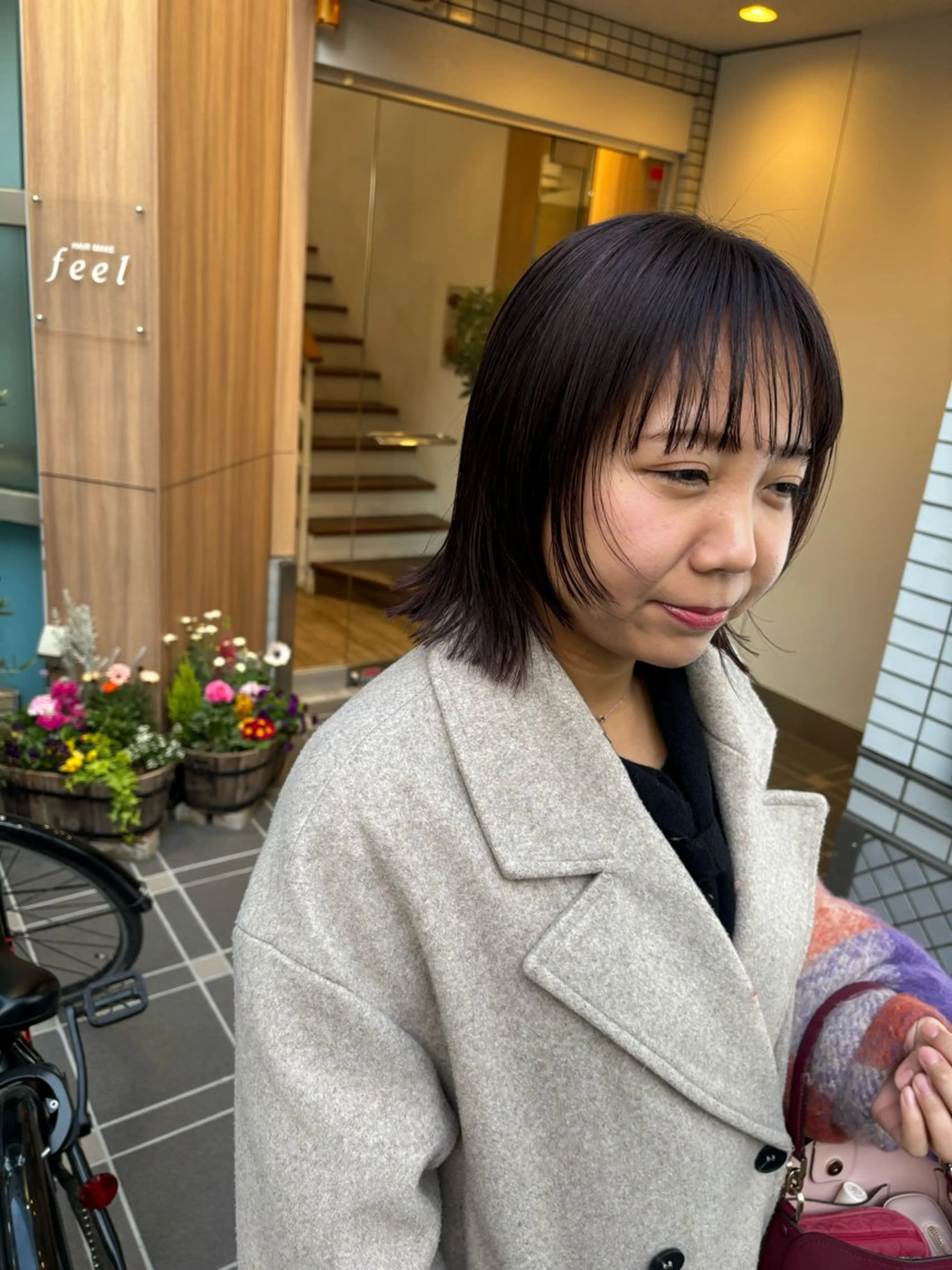 前髪ストレート(部分ストレート)+似合わせカットの写真