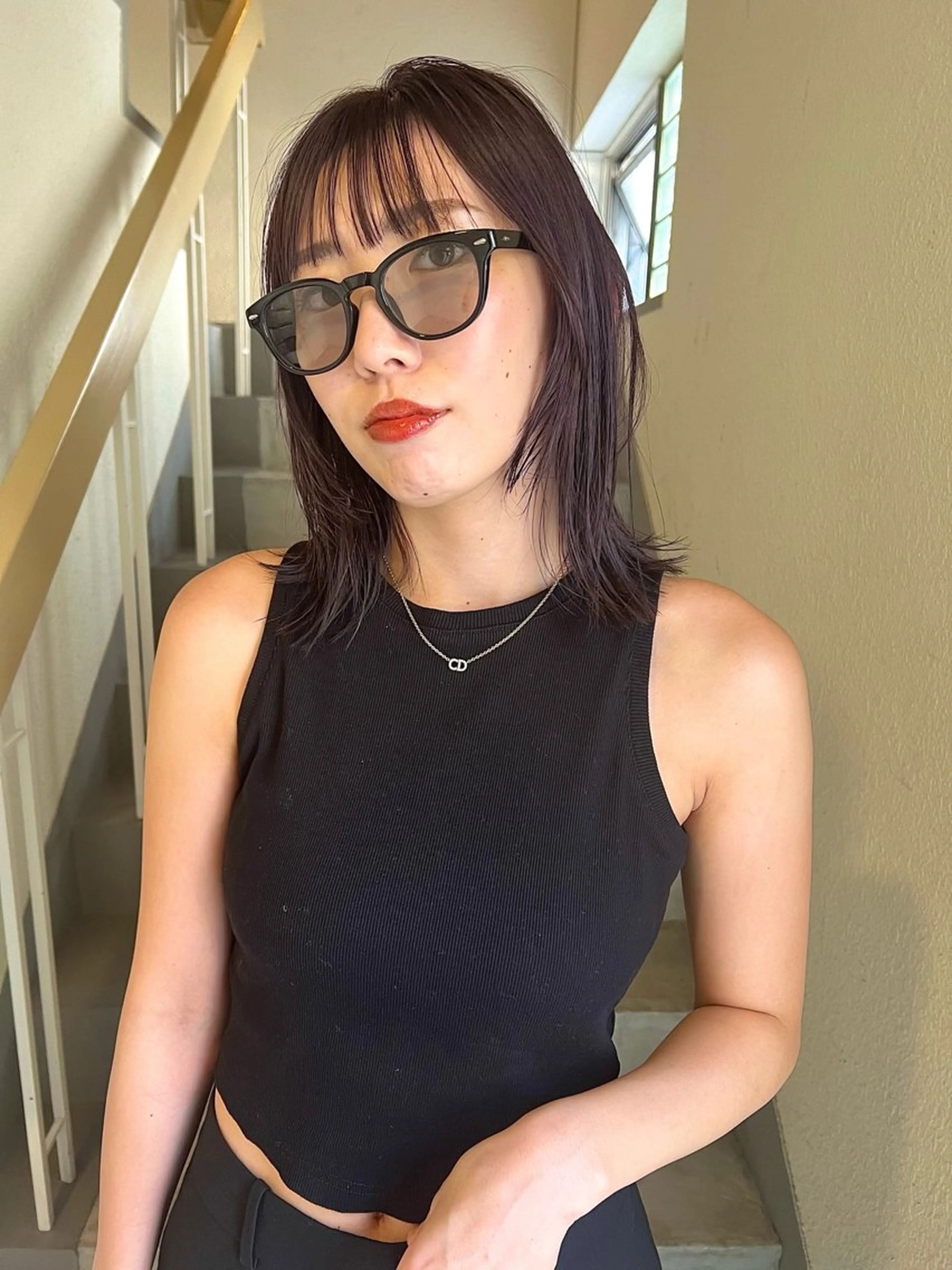 ミディアム タナカ レイのヘアスタイル