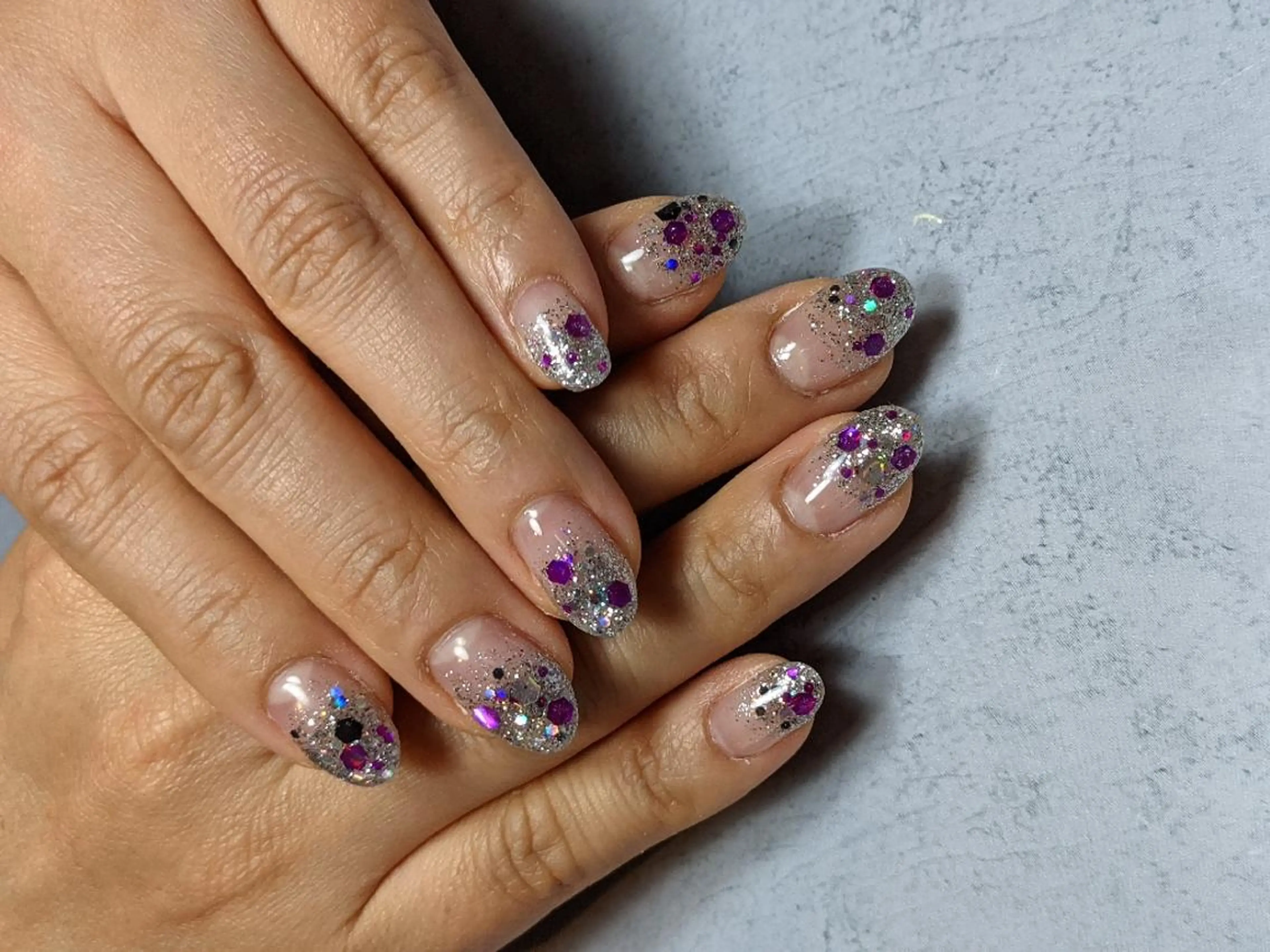 ネイル ラメ(グリッター) ラメグラデーション ハンドネイル Nail SIRANGANAのネイルデザイン