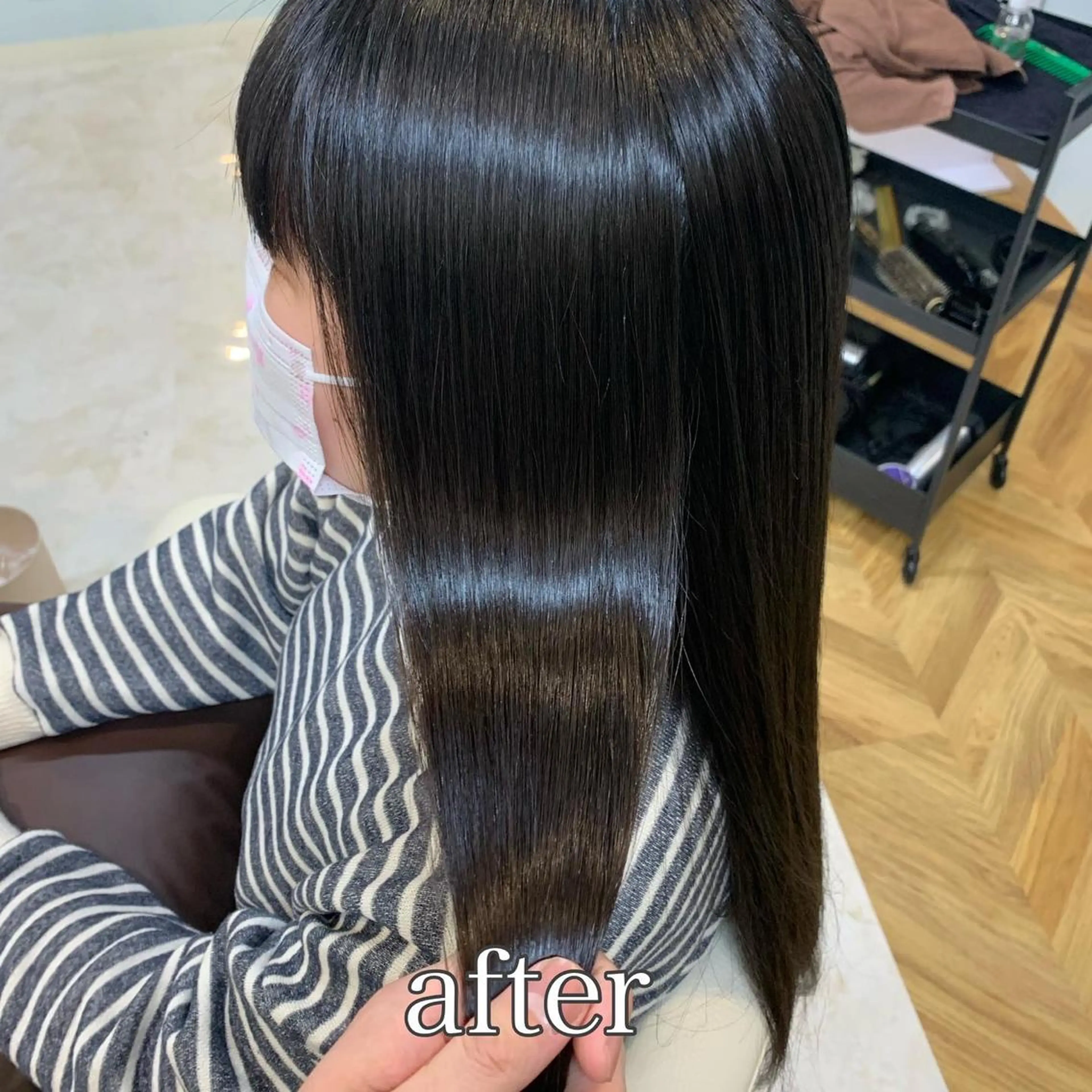 ロング ハイライト 髪質改善 レイヤーカット 縮毛矯正 トリートメント 【清瀬】パサツキ 広がり改善川合剛史のヘアスタイル