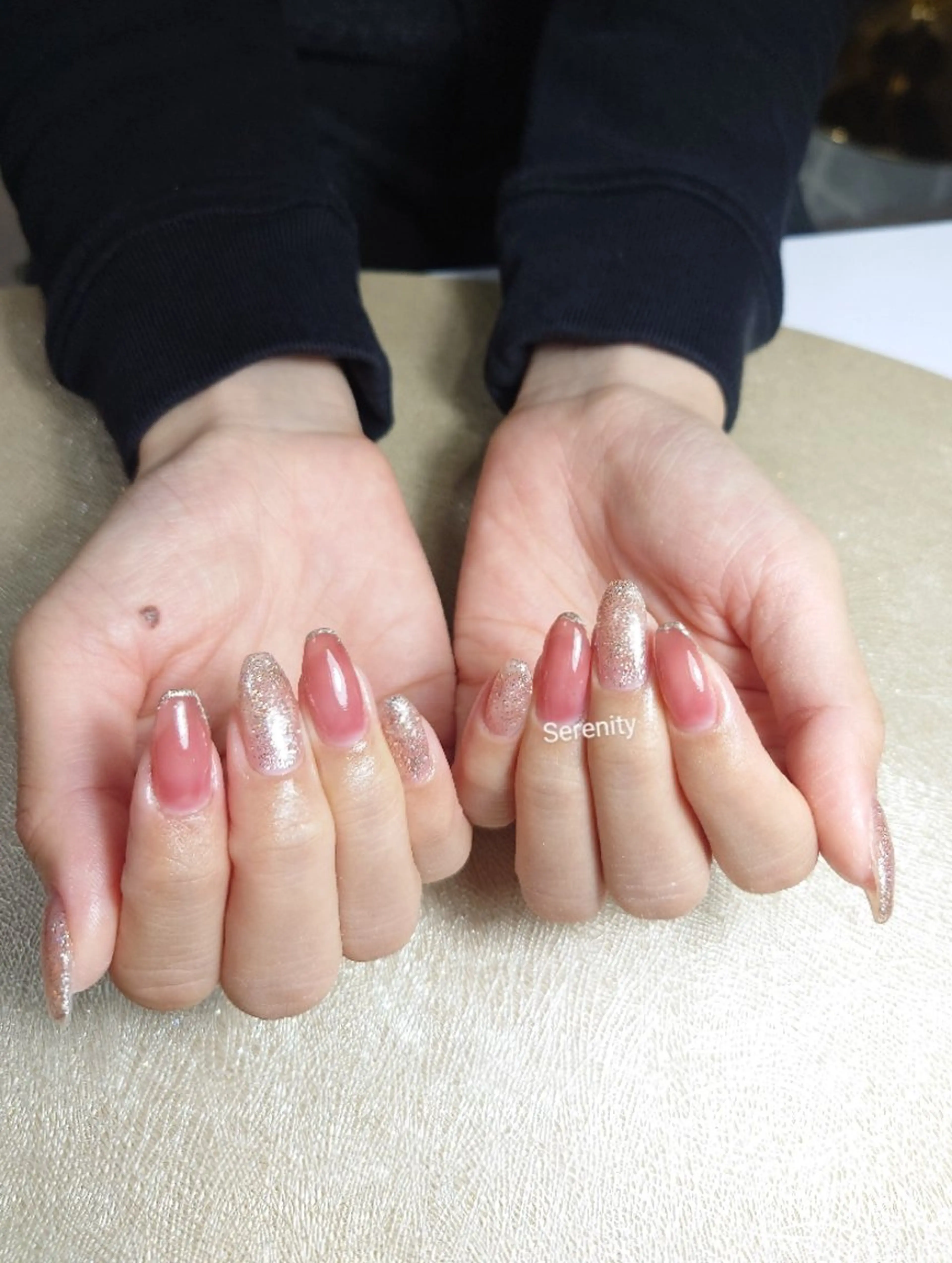 ネイル ラメ(グリッター) ピンク nail  serenityのネイルデザイン
