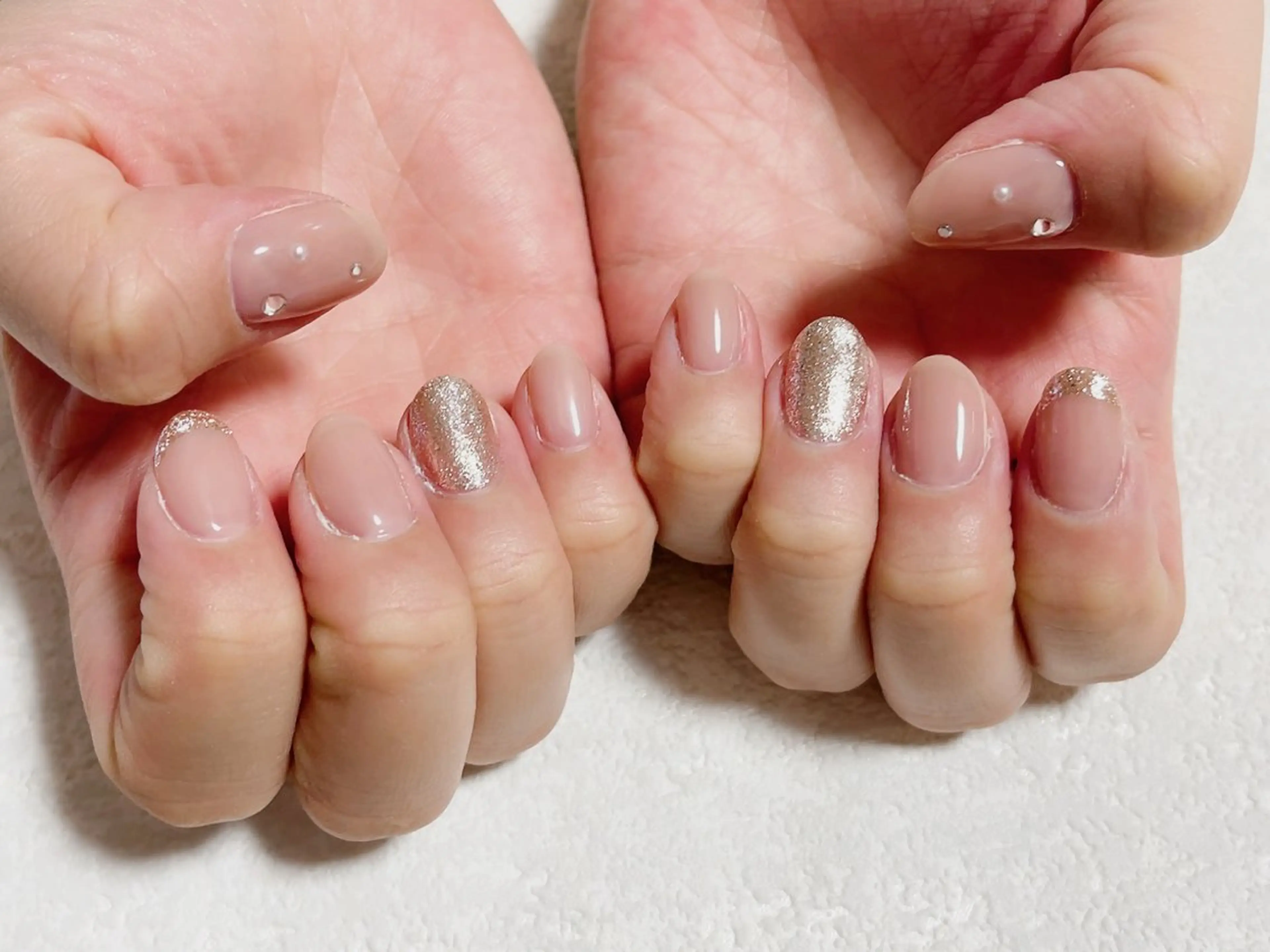 ネイル フレンチネイル ジェルネイル 韓国ネイル ラメ(グリッター) メンズネイル kiki nail たまプラーザのネイルデザイン