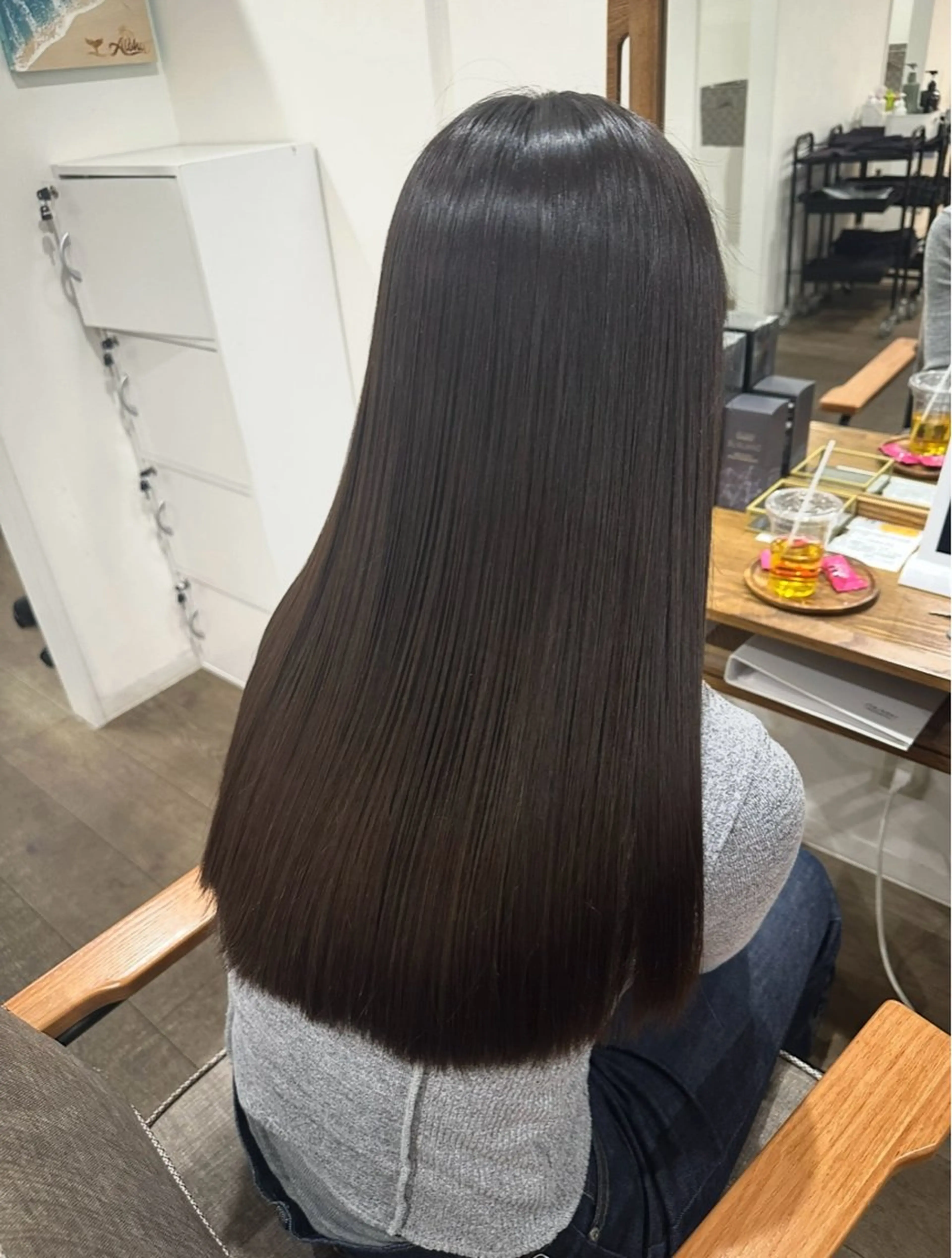 ロング 髪質改善 縮毛矯正 トリートメント 酸性ストレート 酸熱トリートメント 藤井 佑真のヘアスタイル