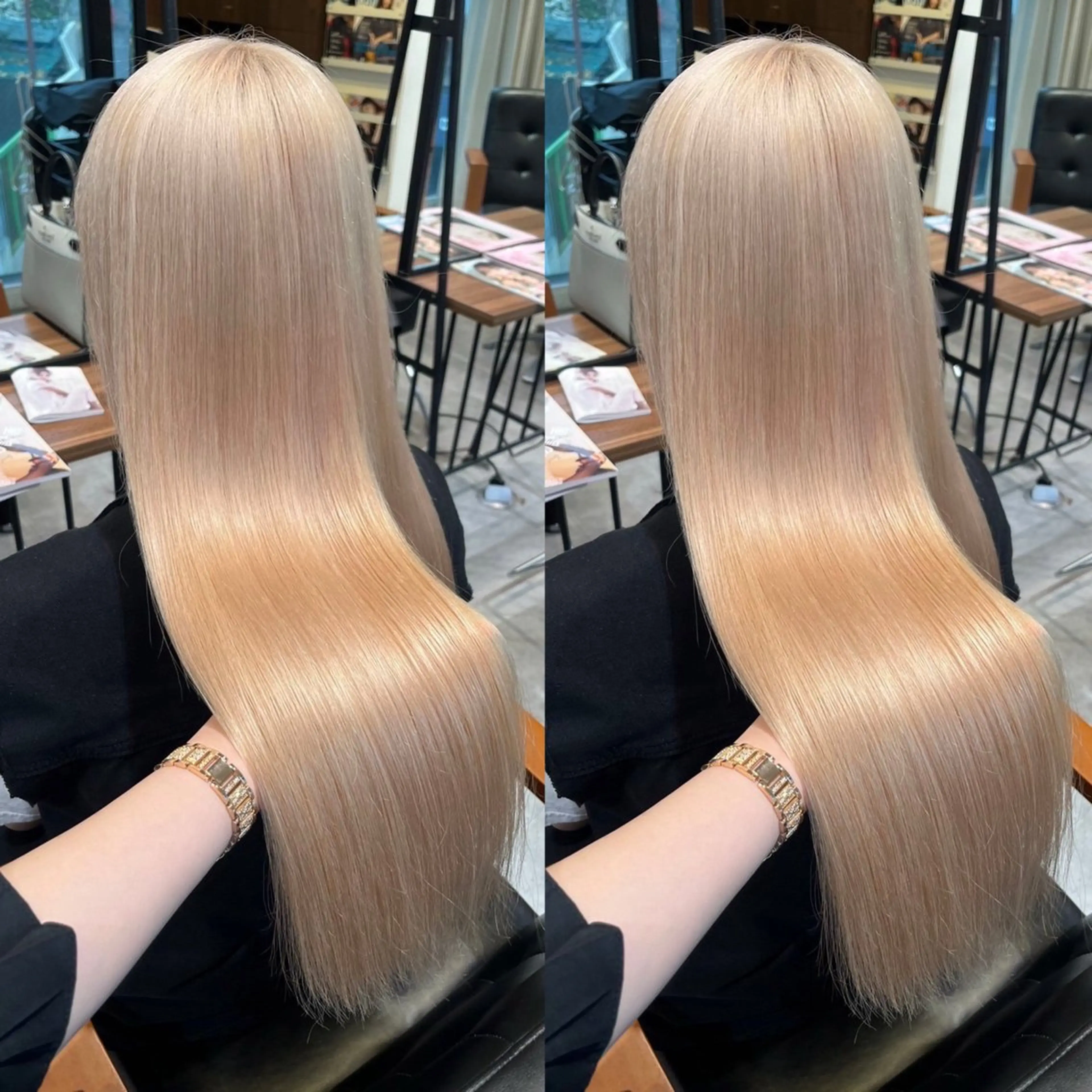 【🫶平日限定🫶】ブリーチ毛OK🙆‍♀️カット+酸性ストレート縮毛矯正+髪質改善トリートメントの写真