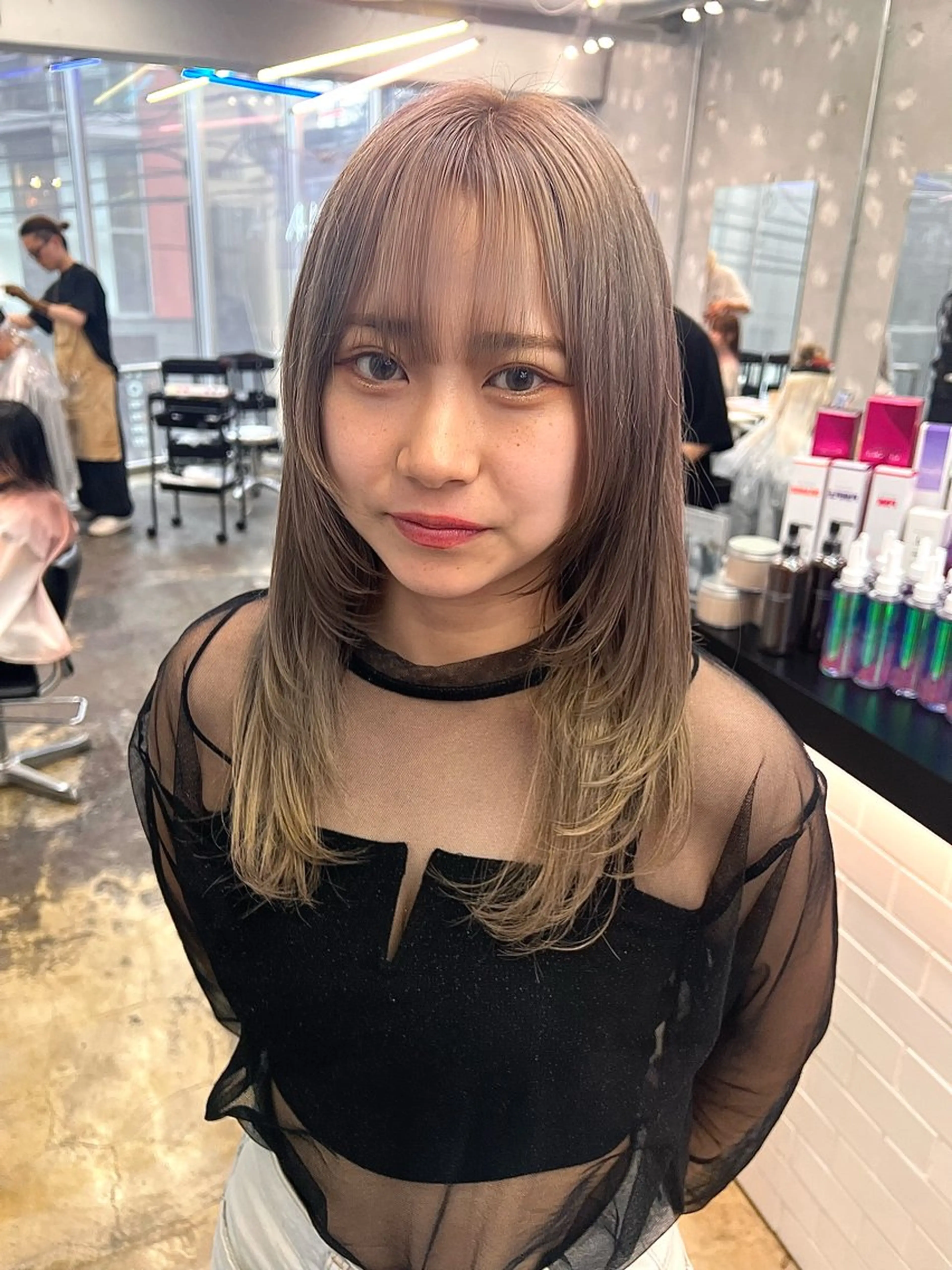 セミロング カラー ヘアアレンジ カット ヘアカラー トリートメント ヘアセット 🐺ウルフの神🐺 /カラー/けいすけのヘアスタイル