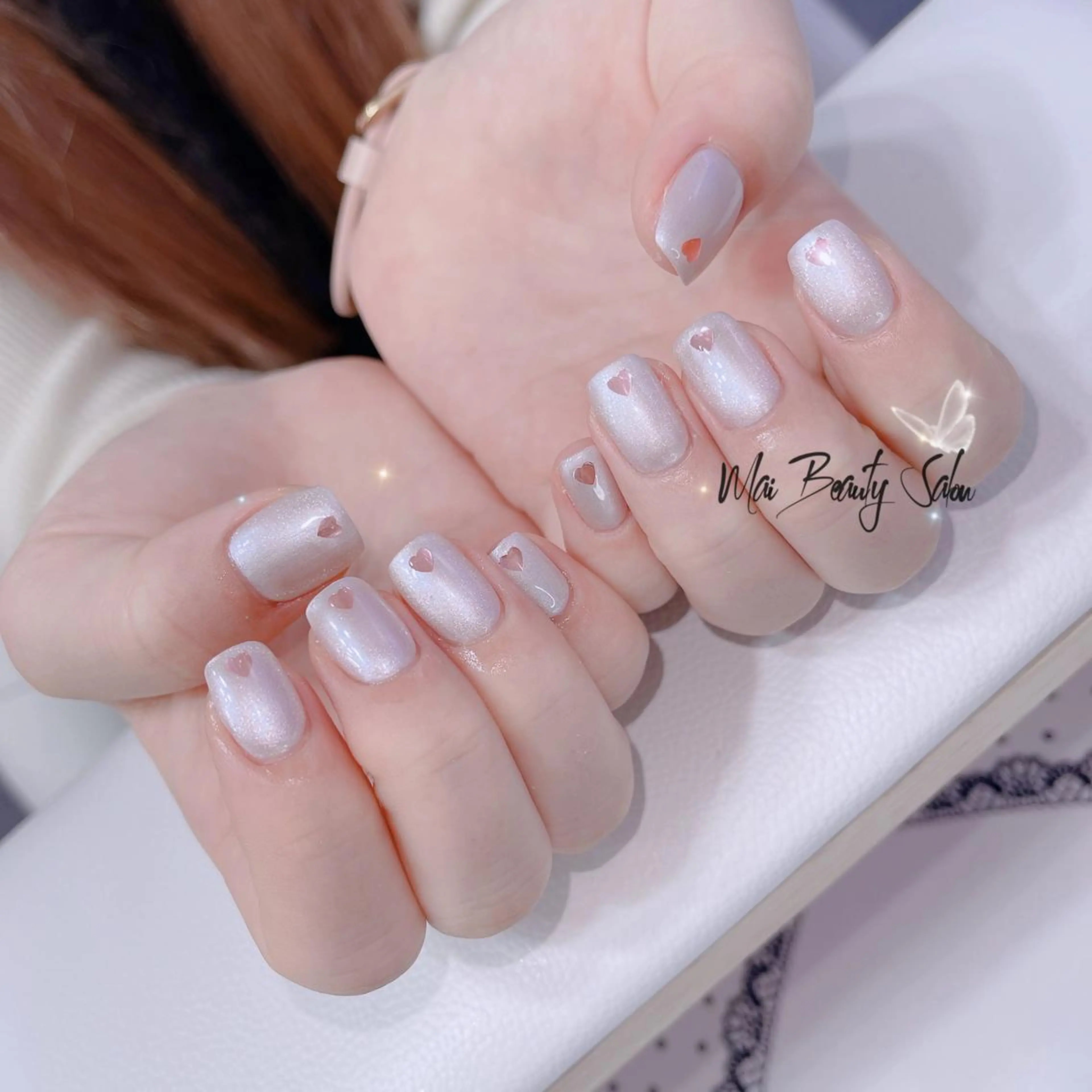 ネイル オーロラネイル 長さ出し フラッシュネイル フレンチネイル ジェルネイル MaiBeauty To  Toのネイルデザイン