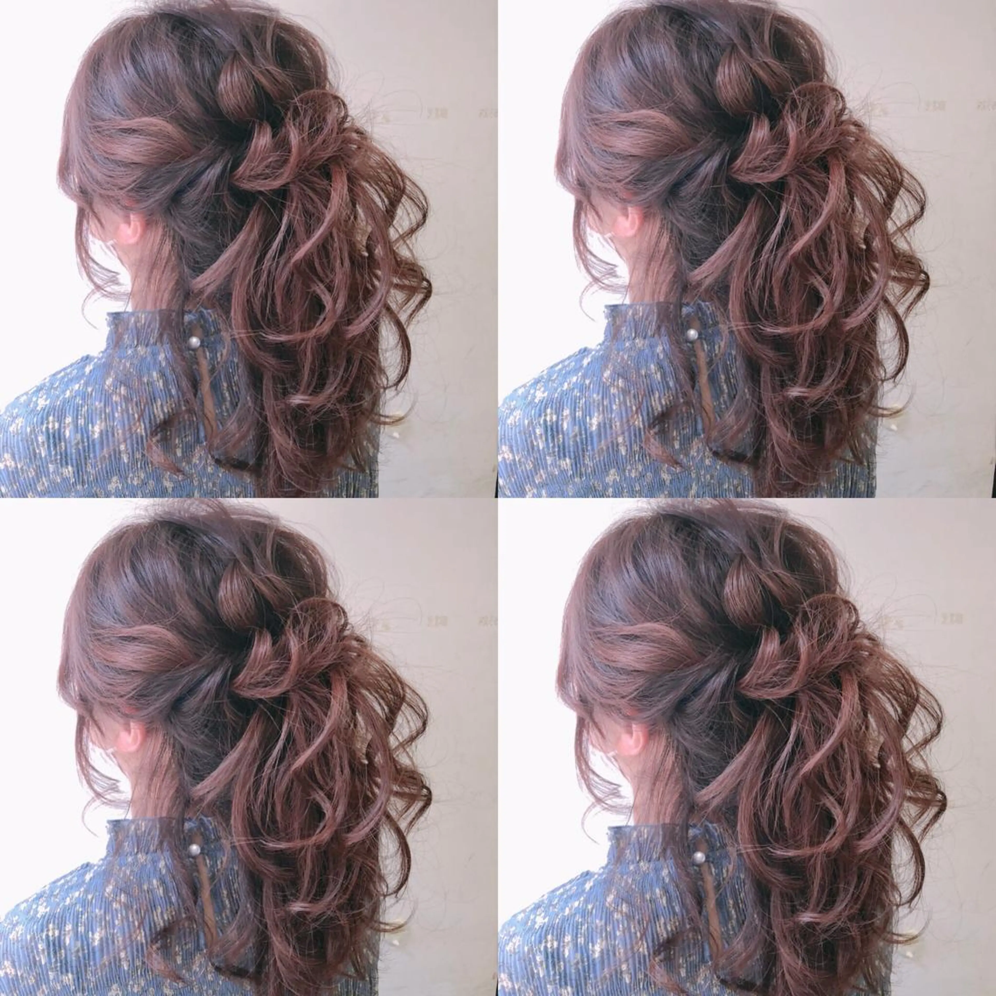 セミロング ヘアアレンジ ハーフアップ ヘアセット 🌷MAYU 🌷のヘアスタイル