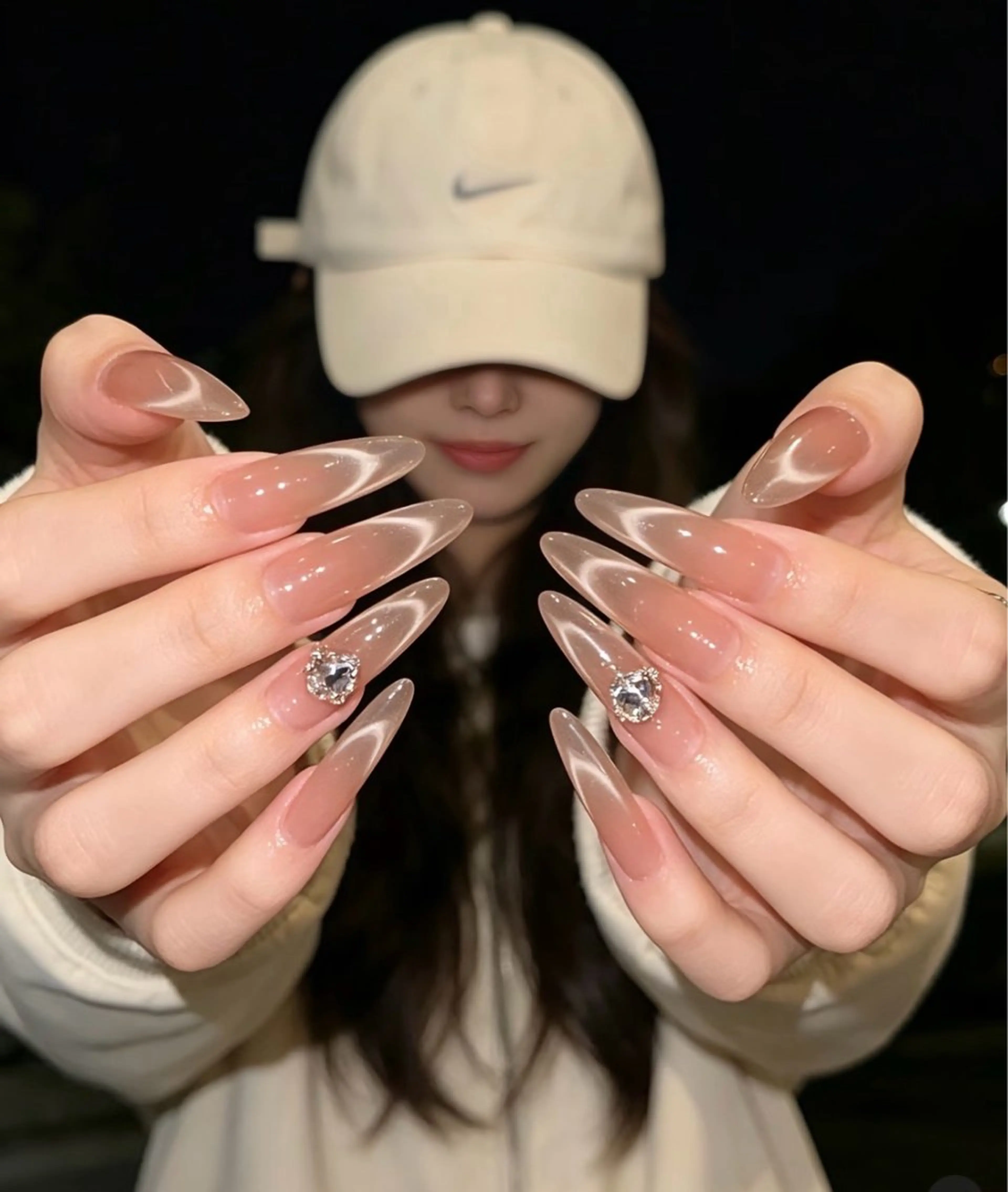 ネイル フレンチネイル キラキラネイル 韓国ネイル シンプルネイル ワンホンネイル ハンドネイル MEI Nailのネイルデザイン