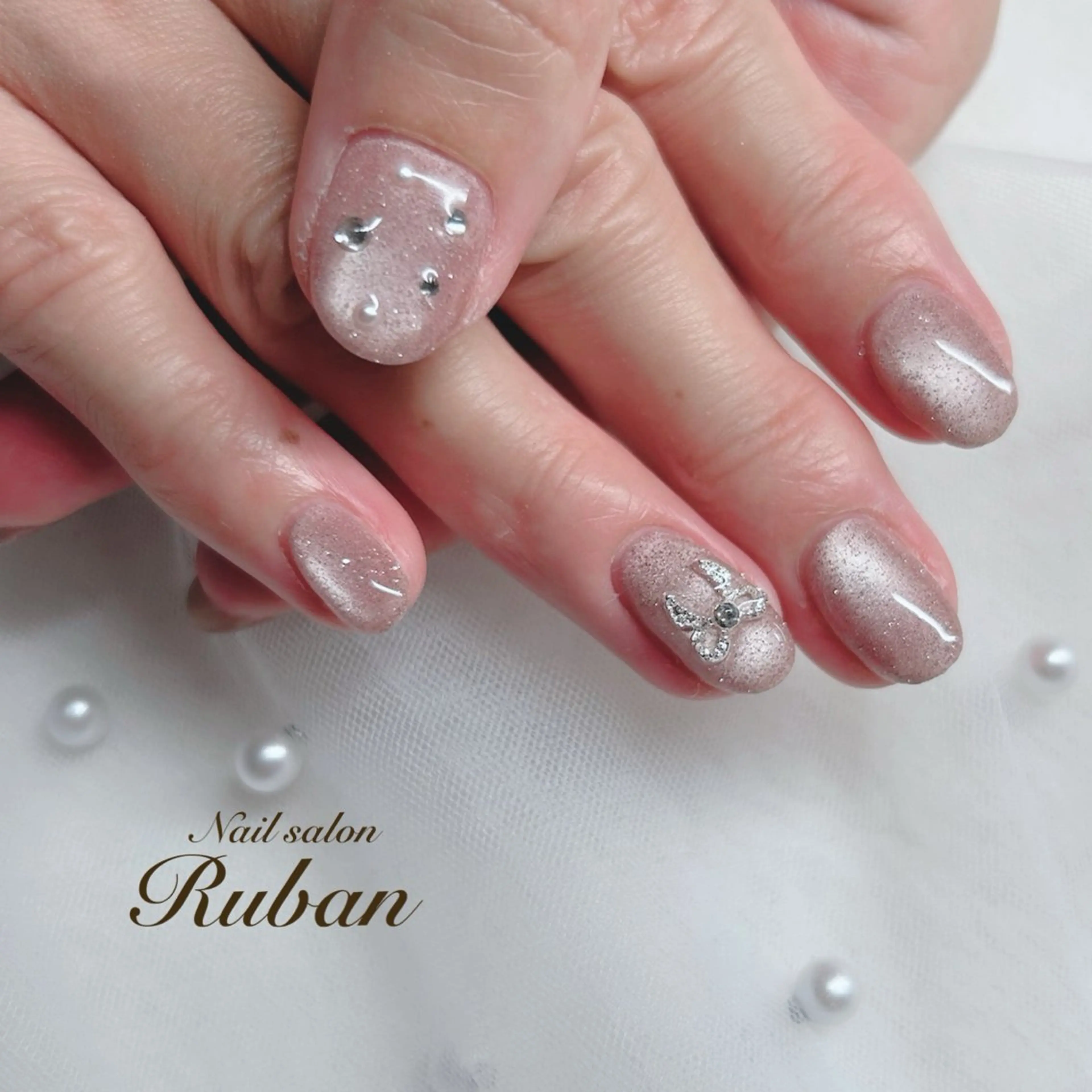 ネイル マグネットネイル リボン Nail salon Rubanのネイルデザイン