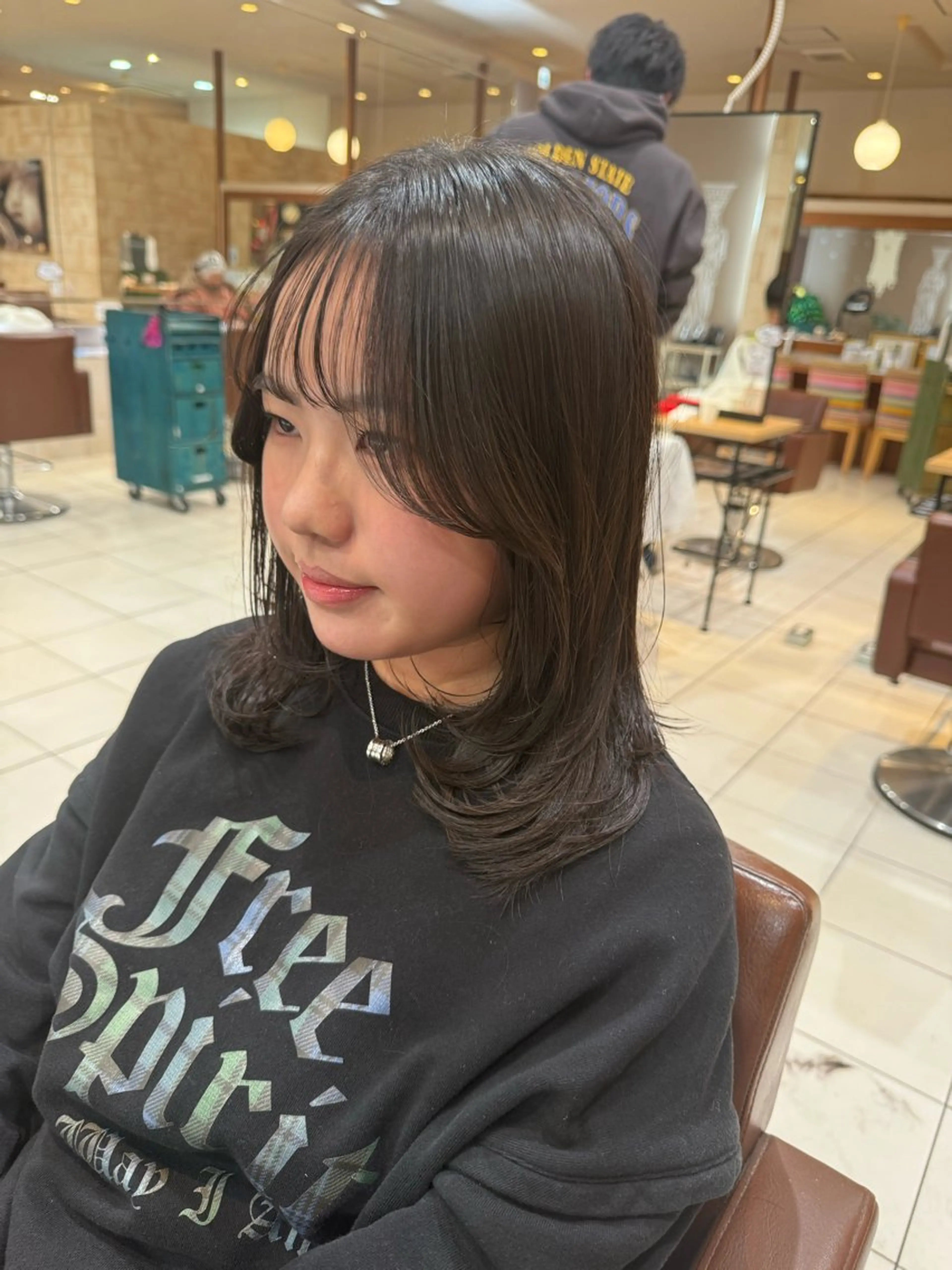 ミディアム 顔まわりレイヤー レイヤーカット 川崎レイヤーカット /江口真正のヘアスタイル