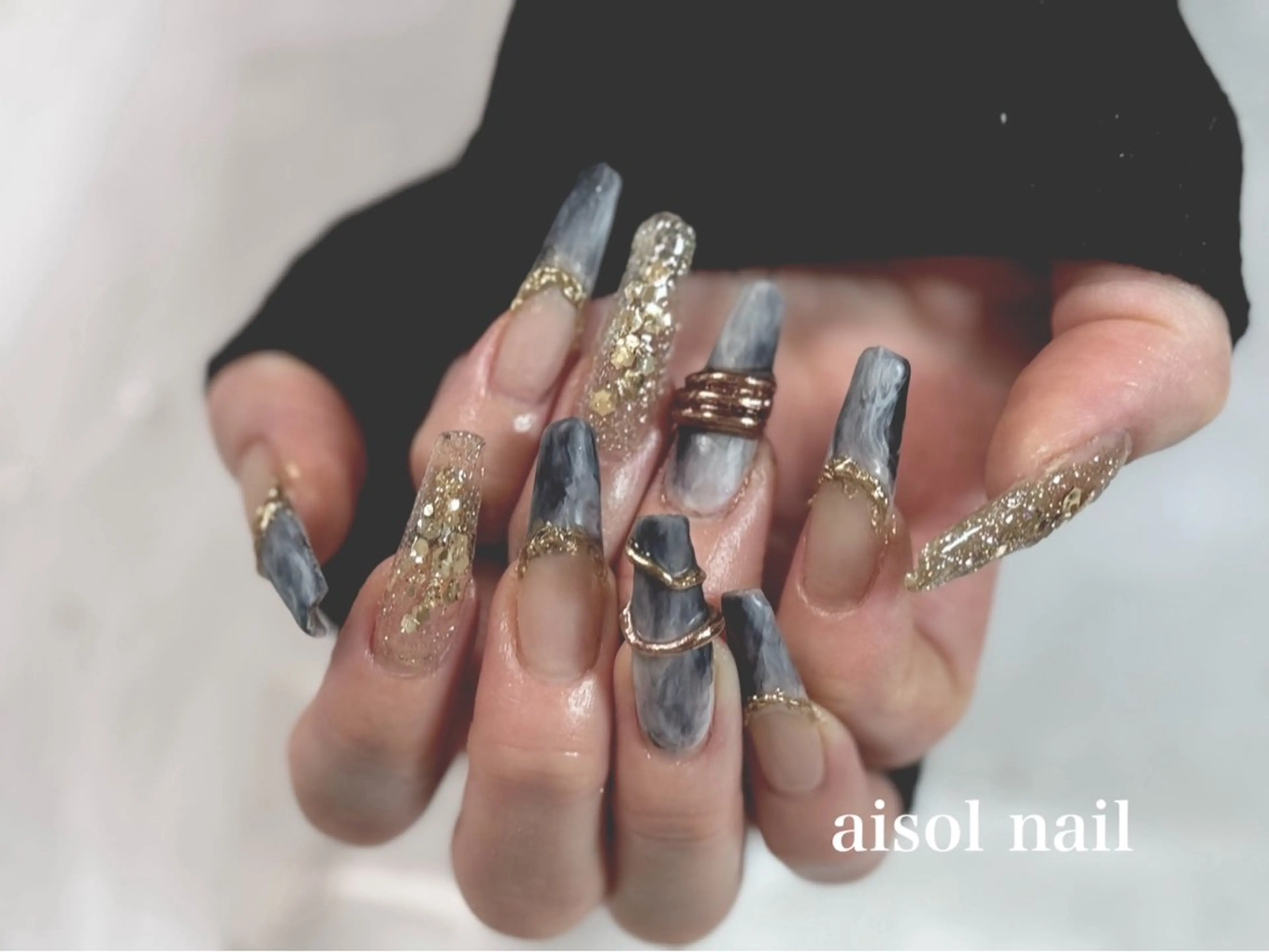 ネイル ロングネイル マットネイル Aisol nail salonのネイルデザイン