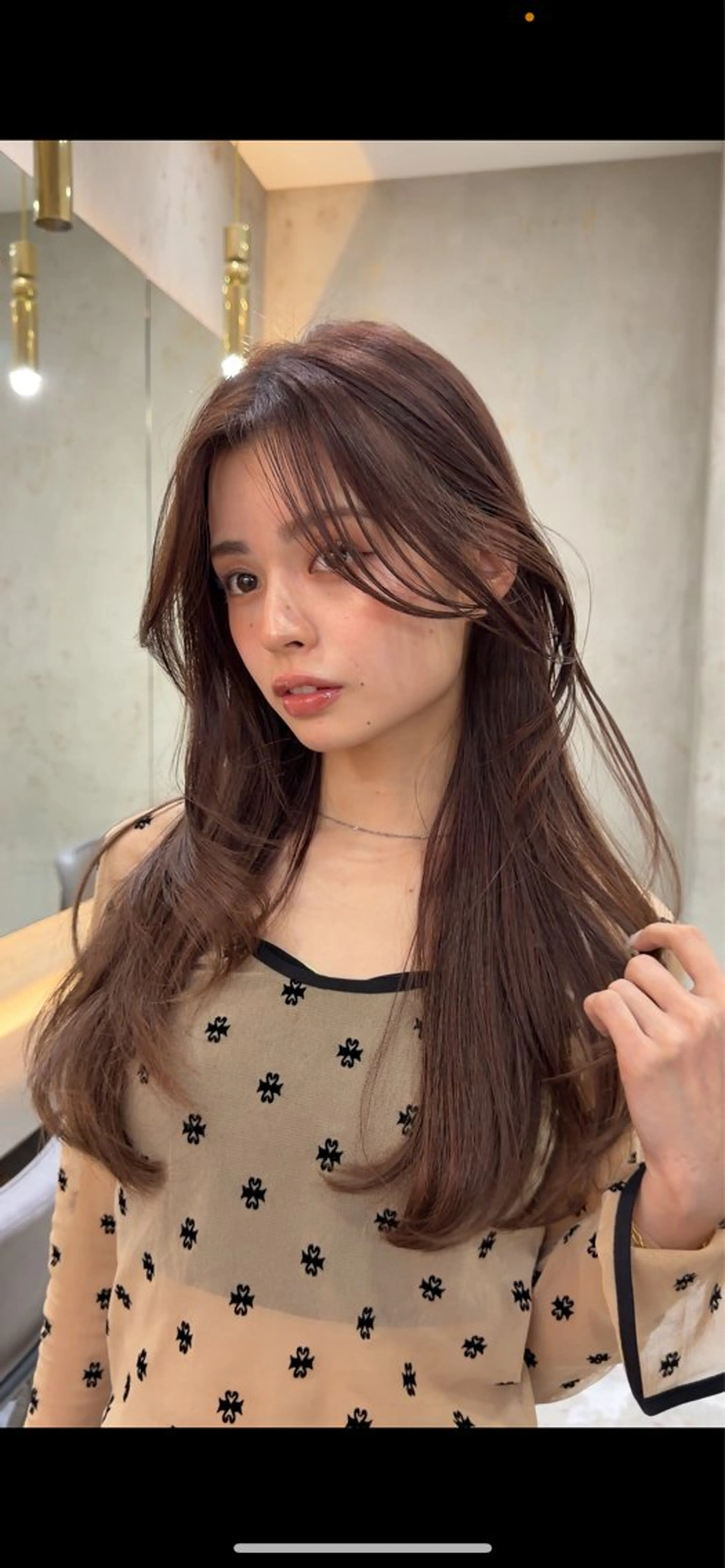 ロング カット ヘアカラー トリートメント 透明感ヘアカラー chiharuのヘアスタイル