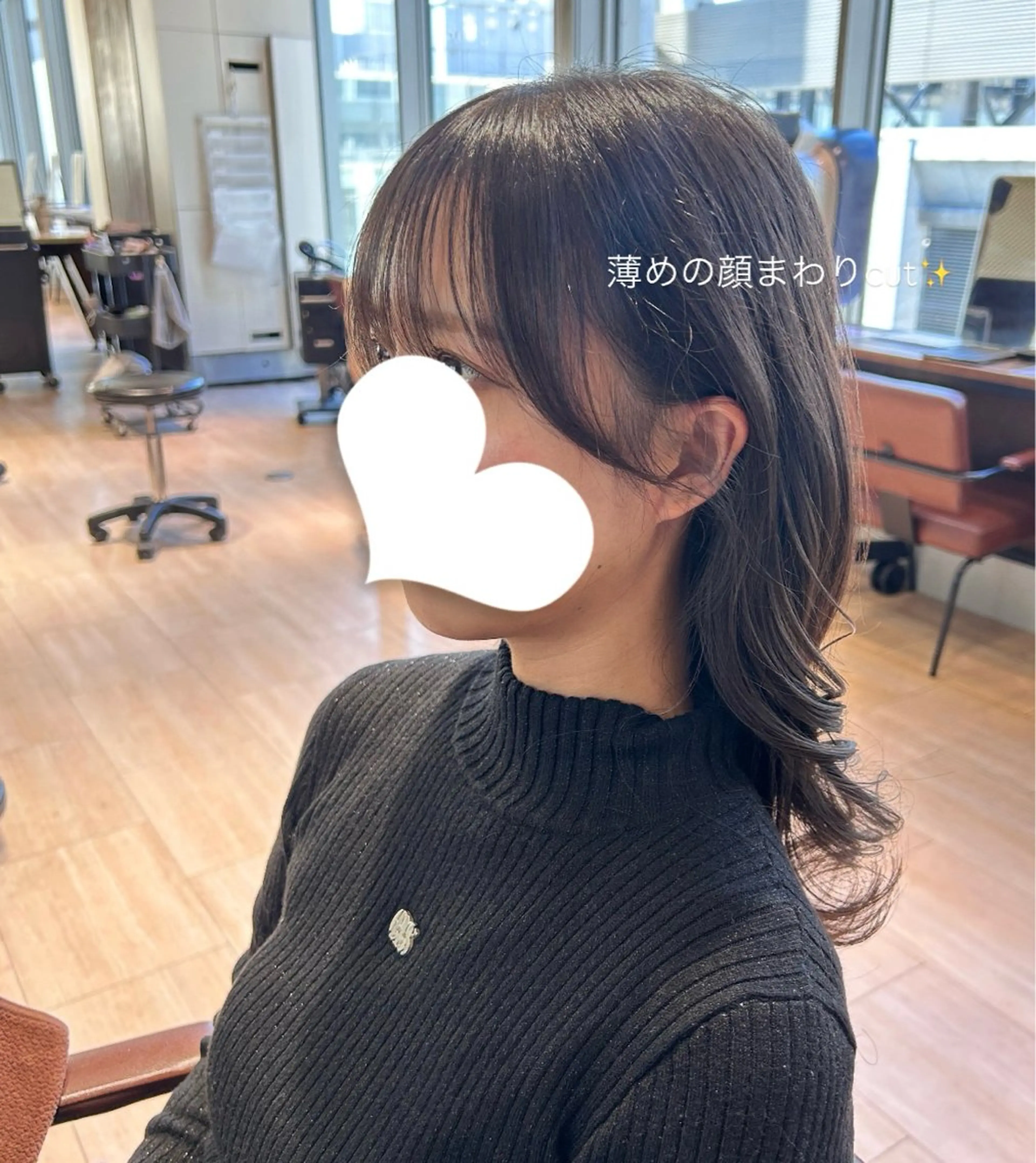 セミロング カラー 顔周りカット シースルーバング サイドバング カット ヘアカラー トリートメント 🍼顔周りカット/ レイヤー/小川華奈のヘアスタイル