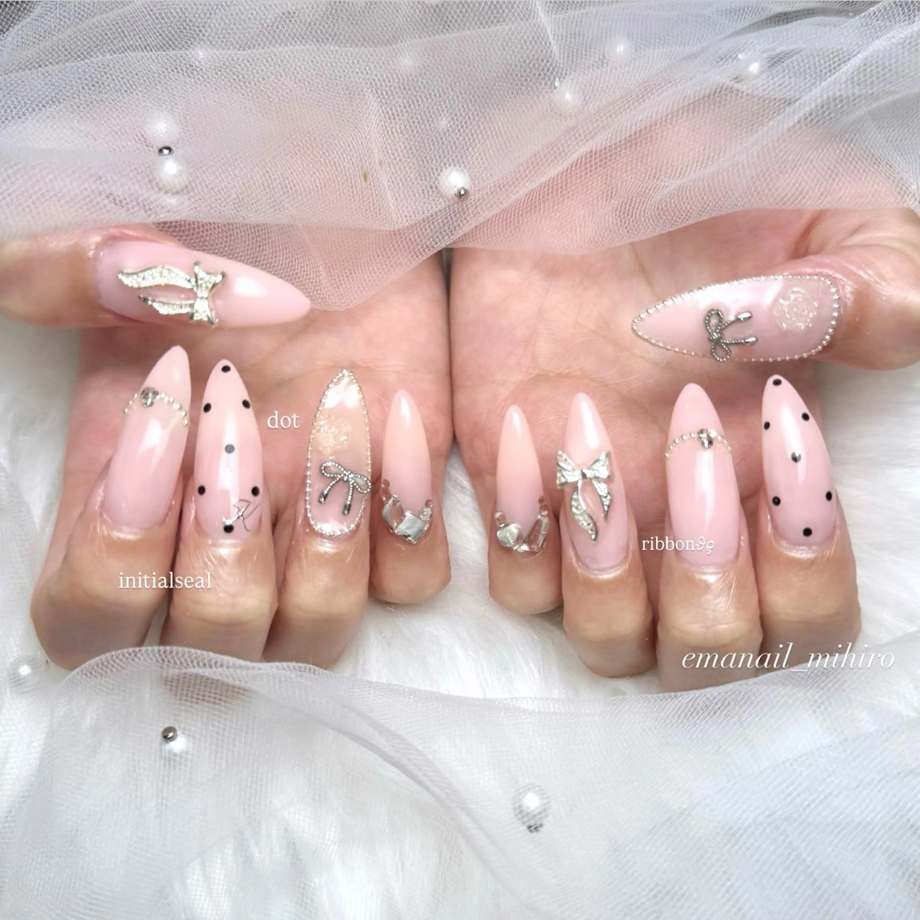 ネイル ロングネイル ハンドネイル EmaNail瓢箪山 🌼Mihiroのネイルデザイン