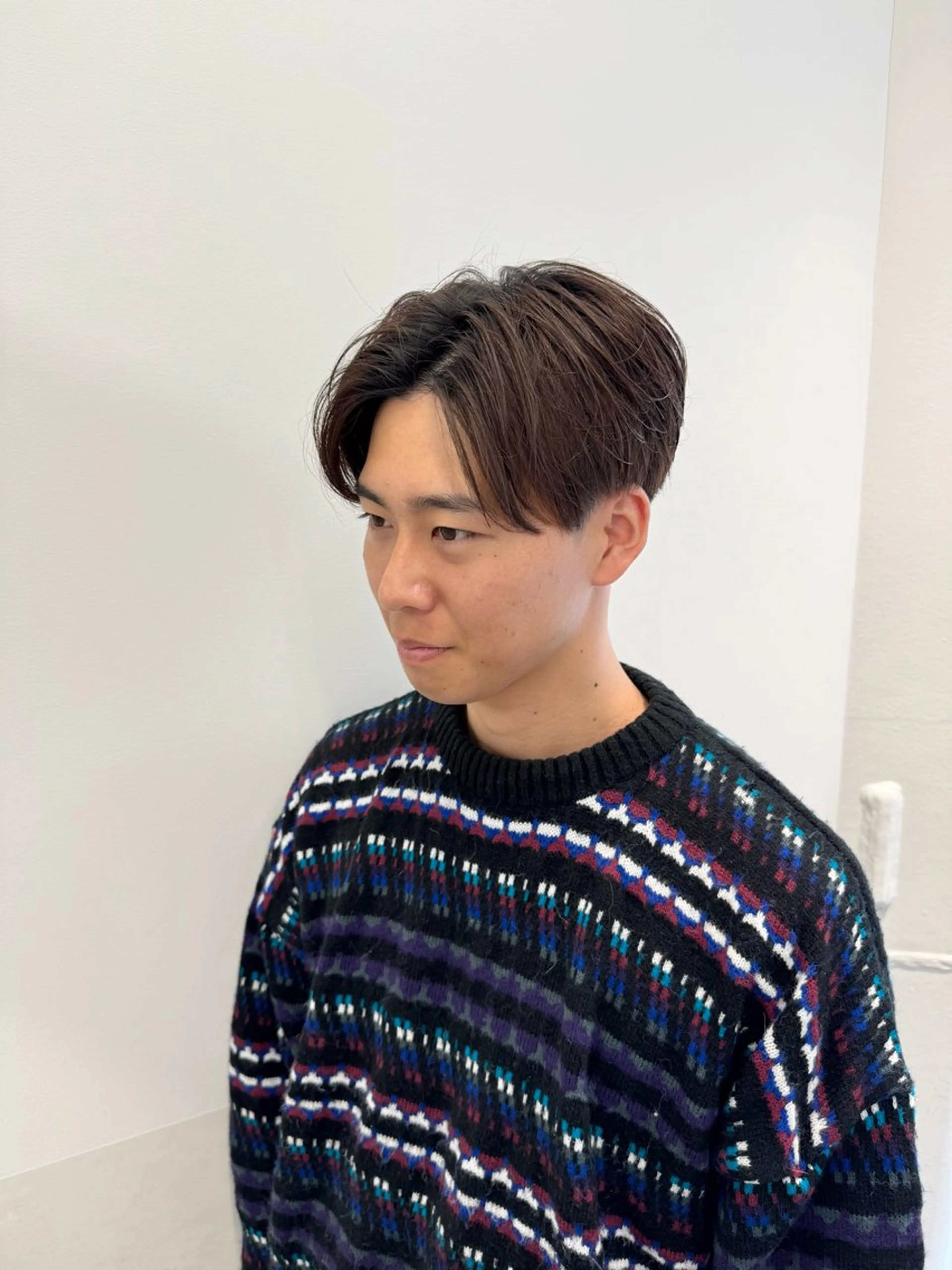 ミディアム メンズ センターパート カット ヘアカラー ✂️メンズ専門✂️ カワカミハルキのヘアスタイル