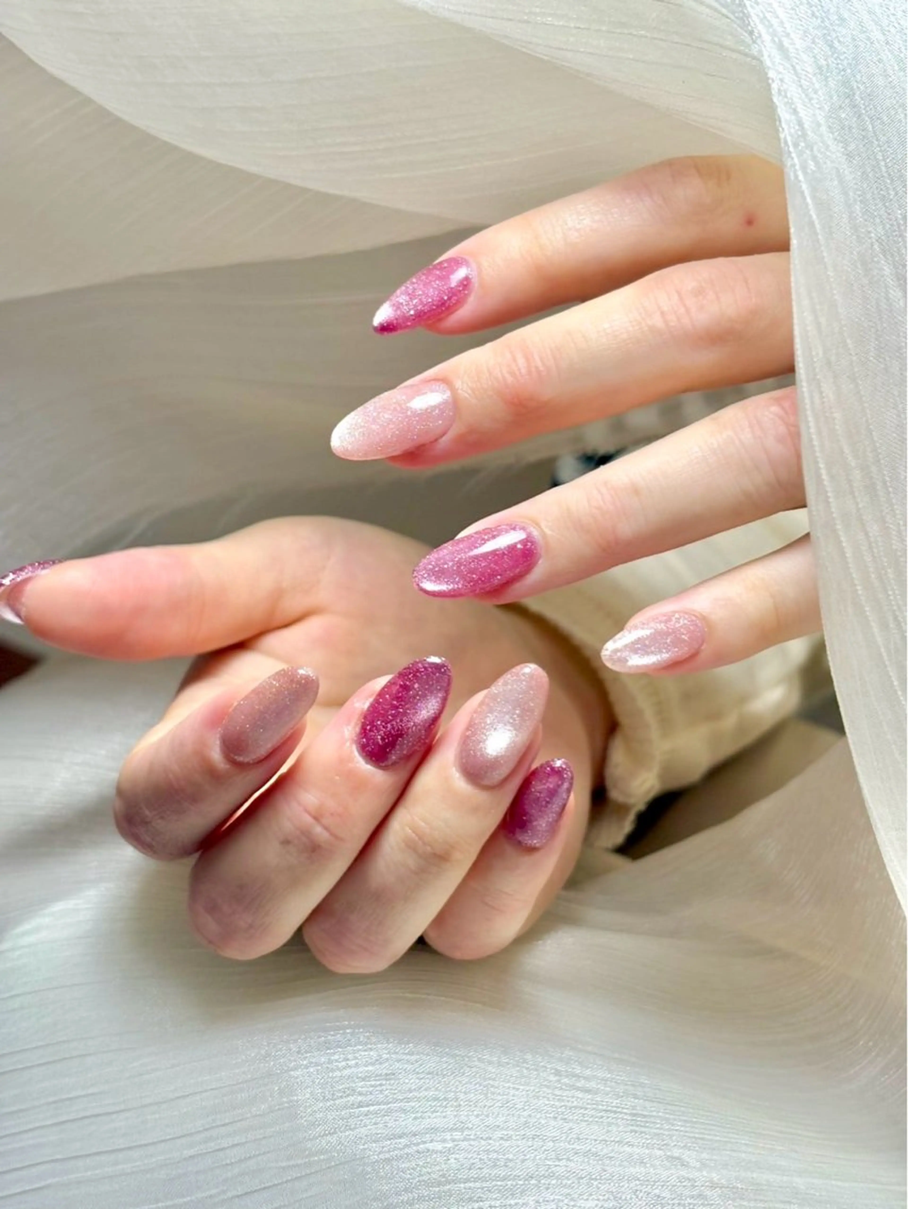 ネイル フラッシュネイル キラキラネイル マグネットネイル calm tree/ harukaのネイルデザイン